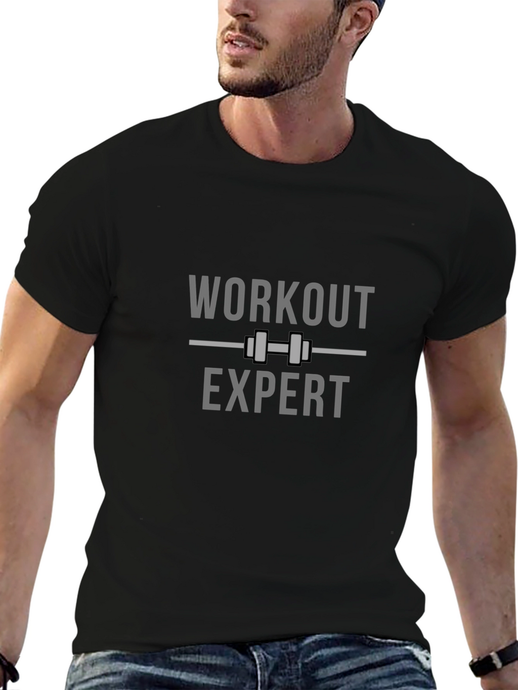 Workout Expert Black T-Shirt Fitness Apparel