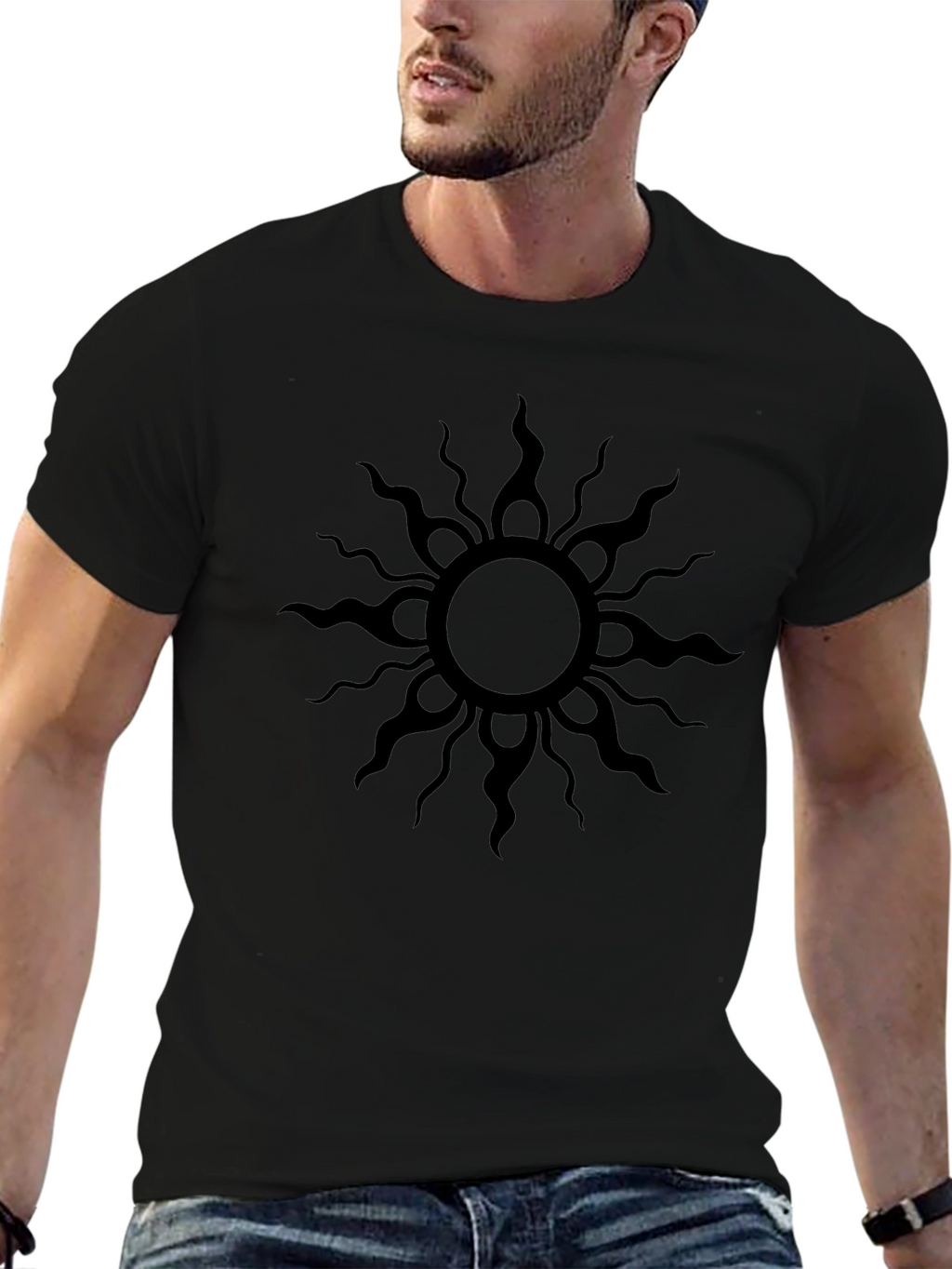 Black Sun Graphic Tee - Mens Casual Shirt