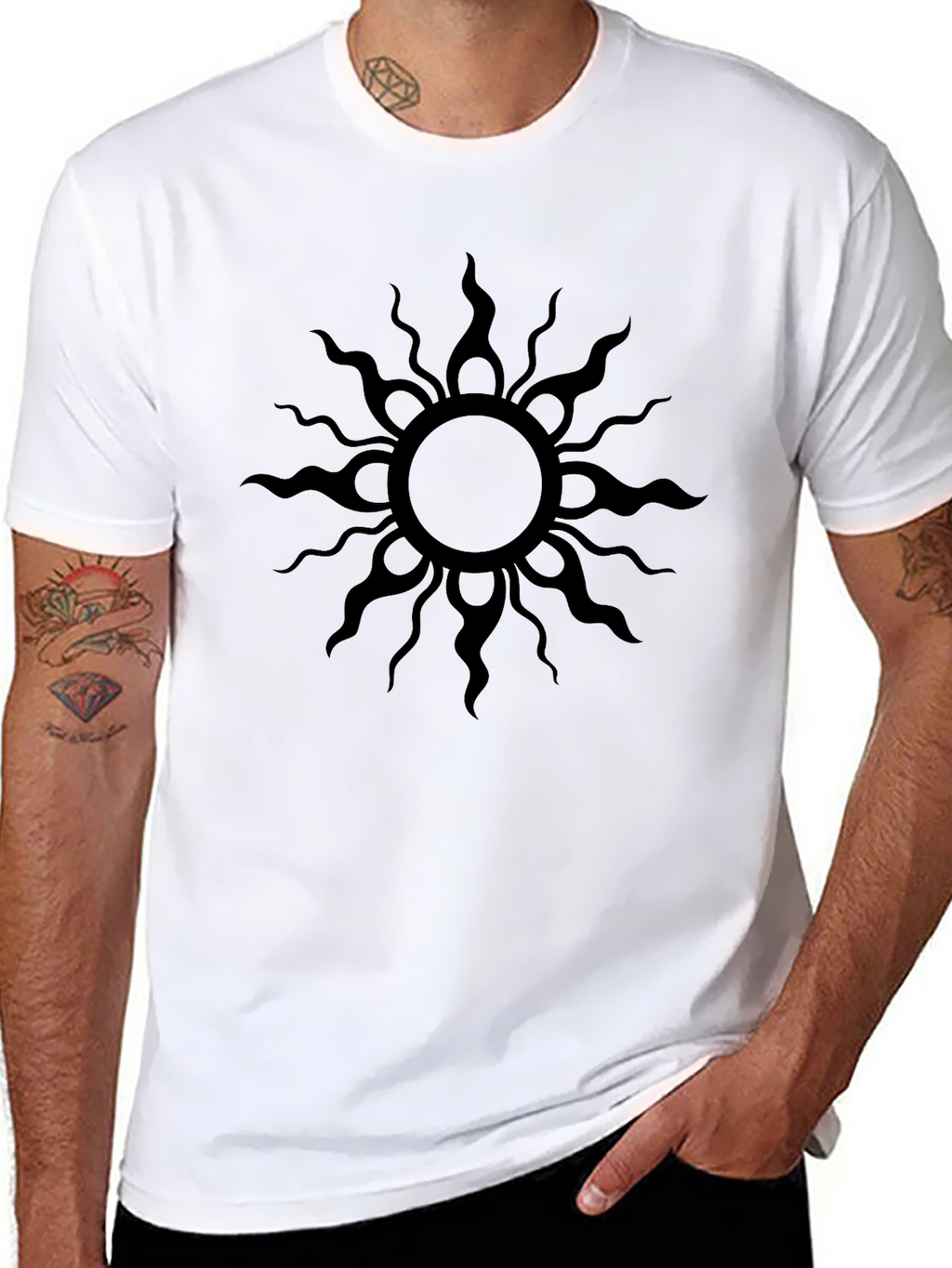 Black Sun Graphic Tee - Mens Casual Shirt