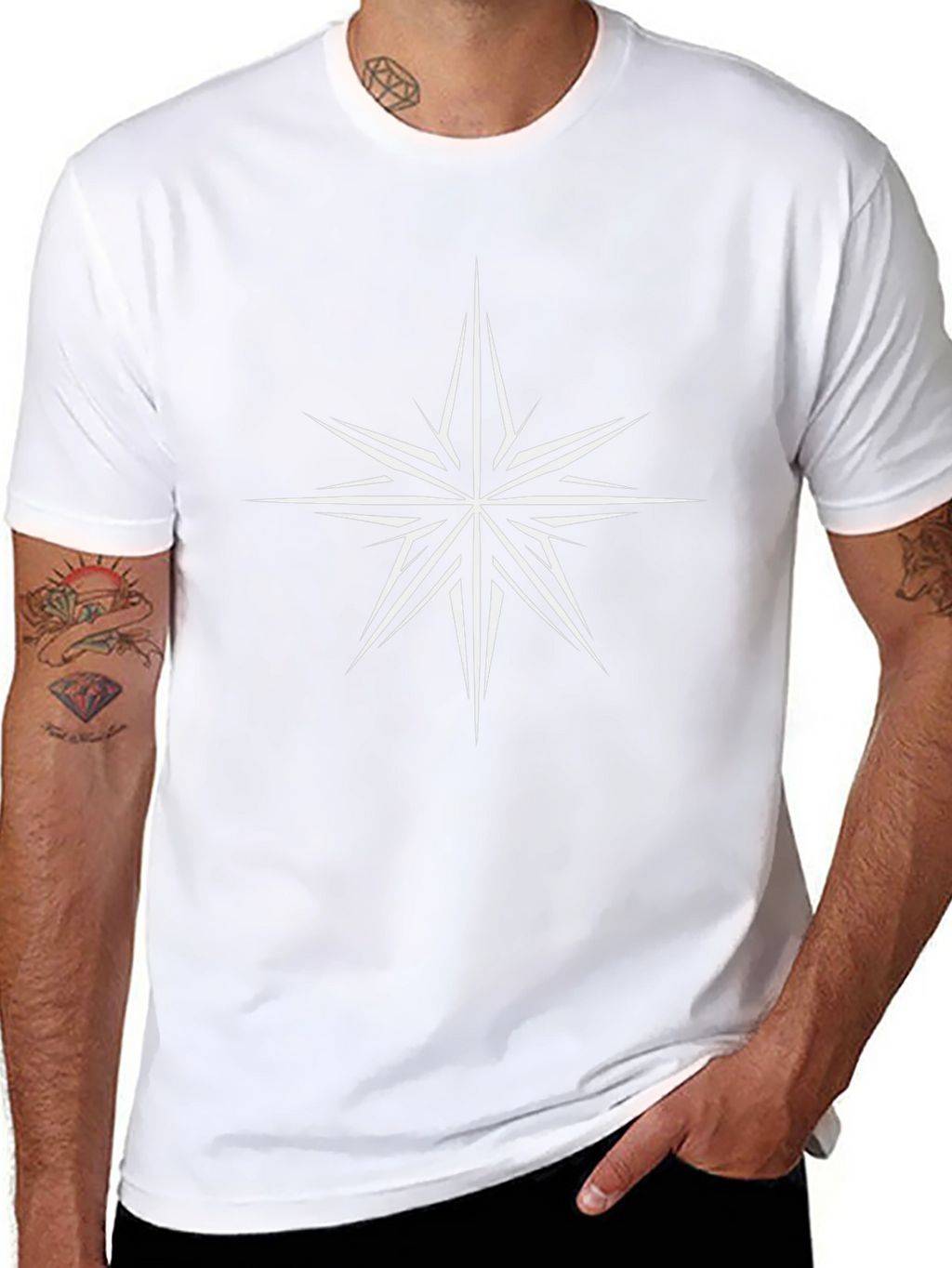 Starburst Graphic Print T-Shirt - Modern Casual Tee
