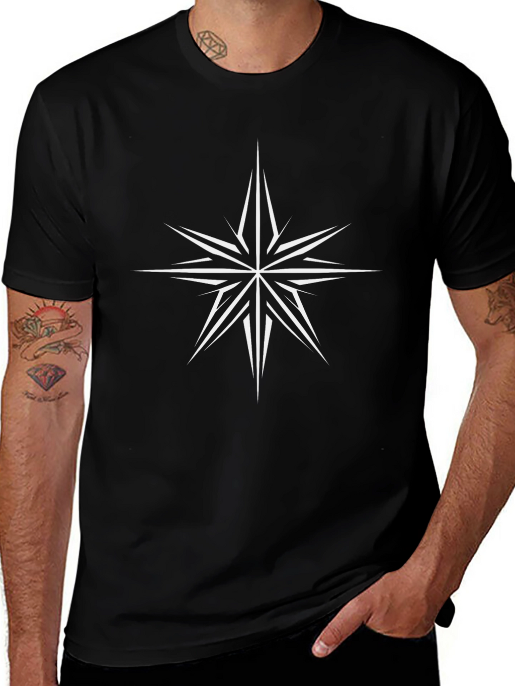 Starburst Graphic Print T-Shirt - Modern Casual Tee