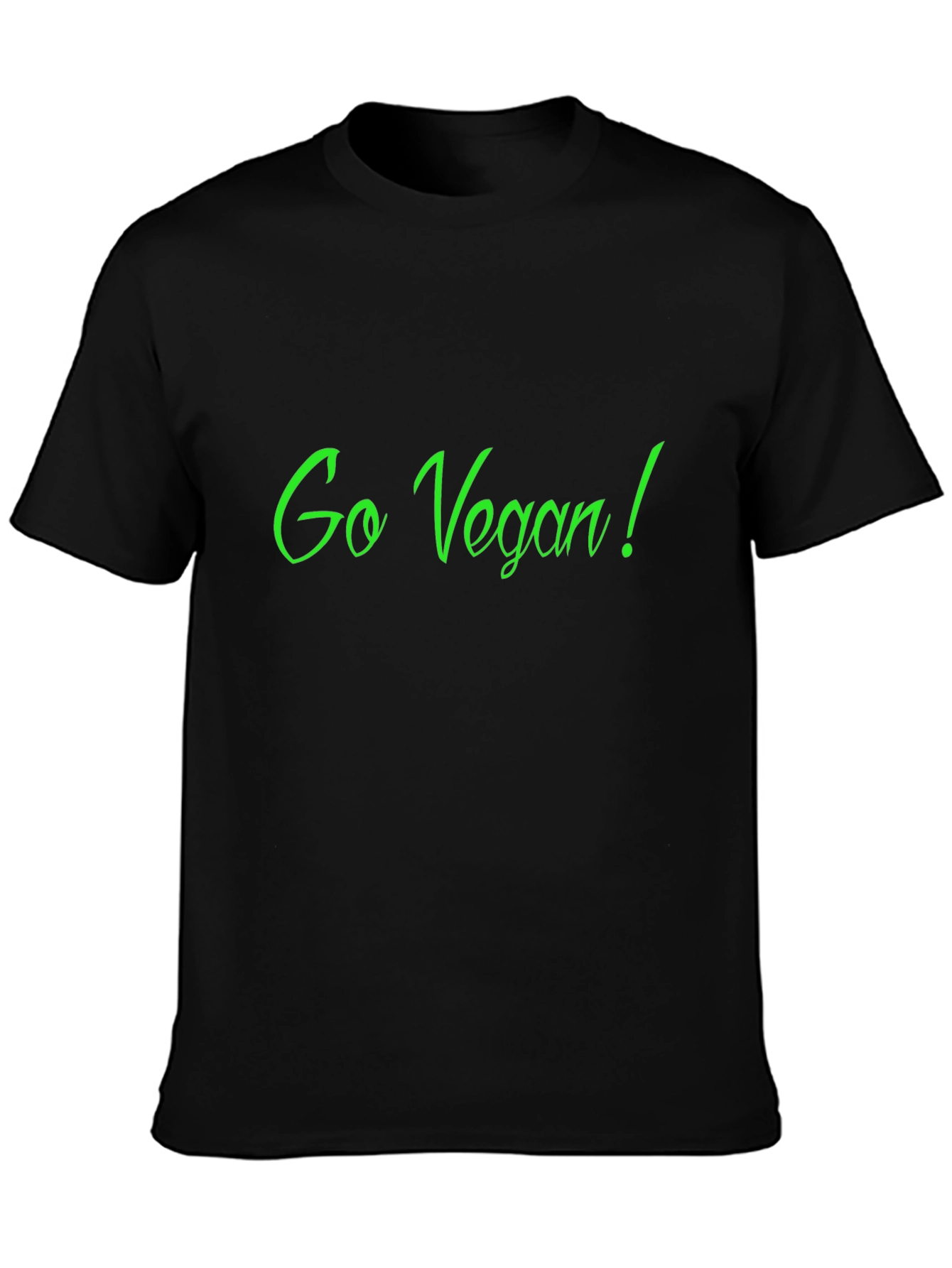 Go Vegan! Black Crew Neck Graphic Tee