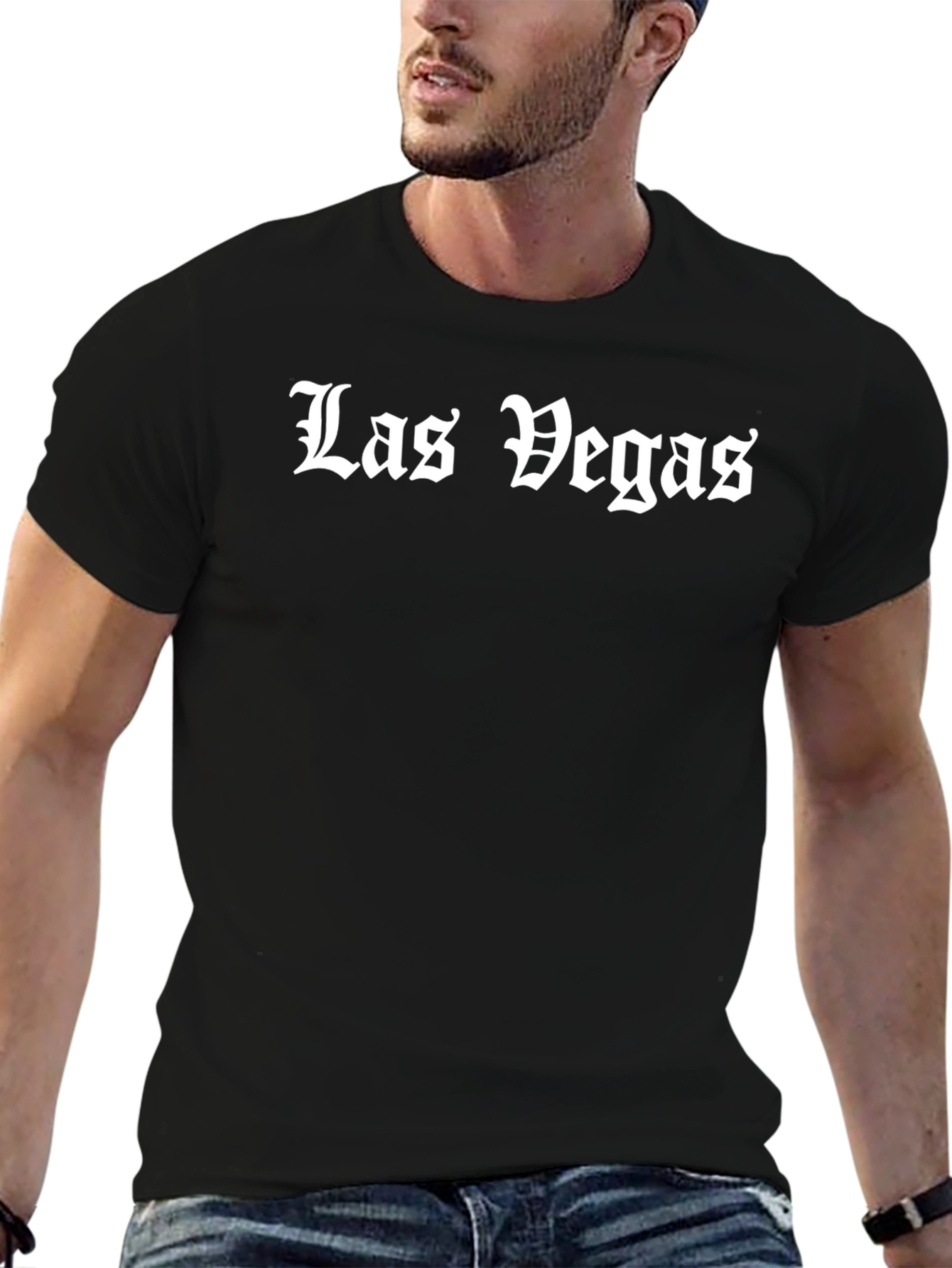 Las Vegas Black Graphic Tee - Bold Statement T-Shirt