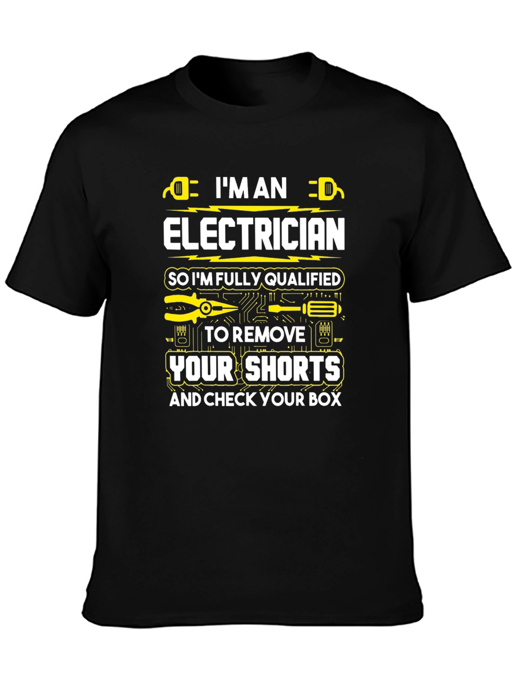 Electrician Humor T-Shirt: Shorts and Box