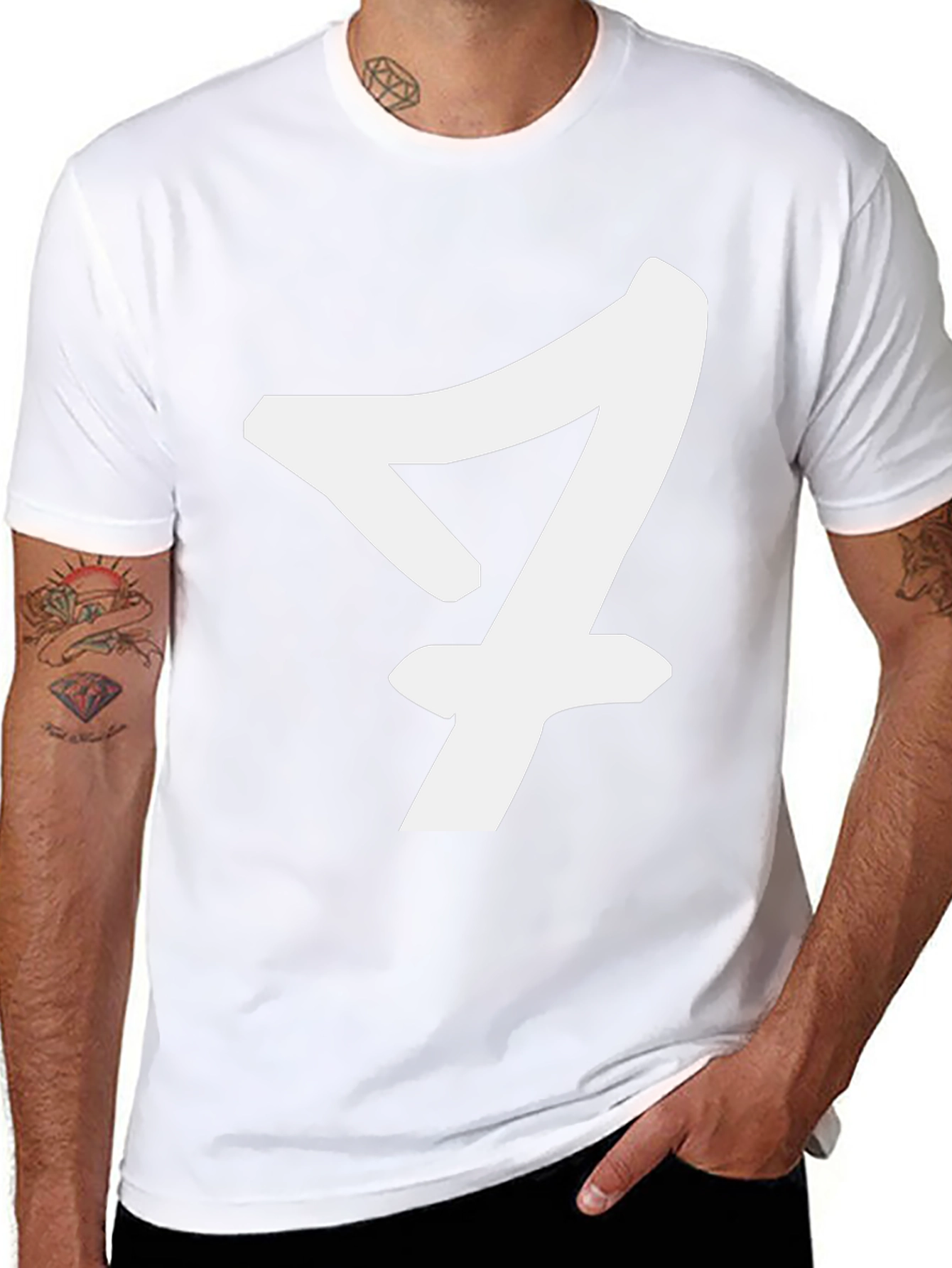Bold Number Seven Graphic Tee - Black Cotton