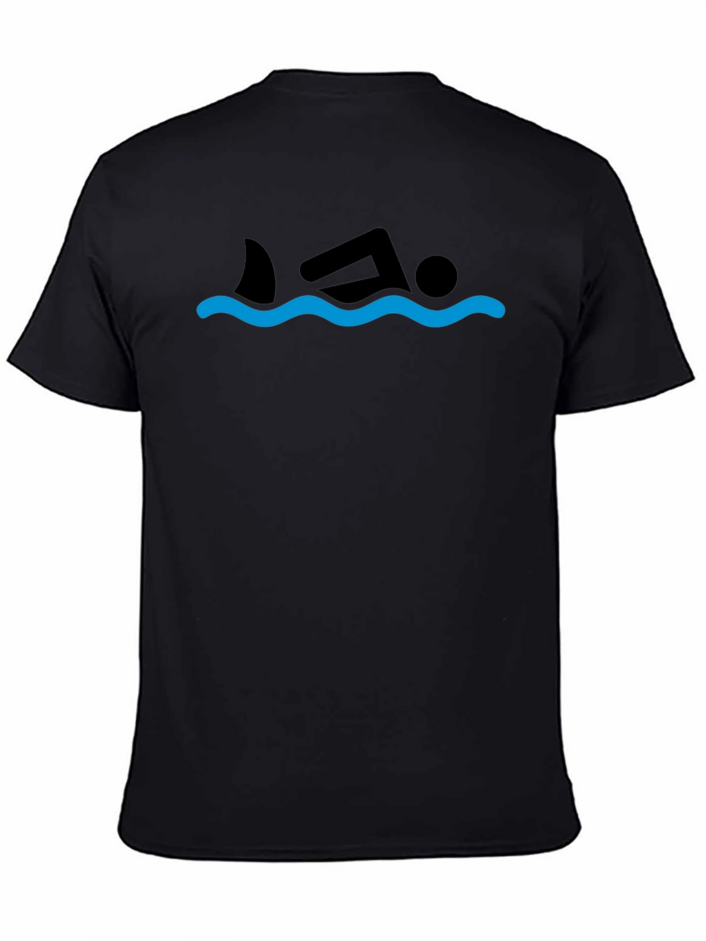 Shark Swimmer Graphic Tee - Black Cotton T-Shirt