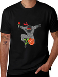 Ninja Rose Graphic T-Shirt - Black Cotton Tee