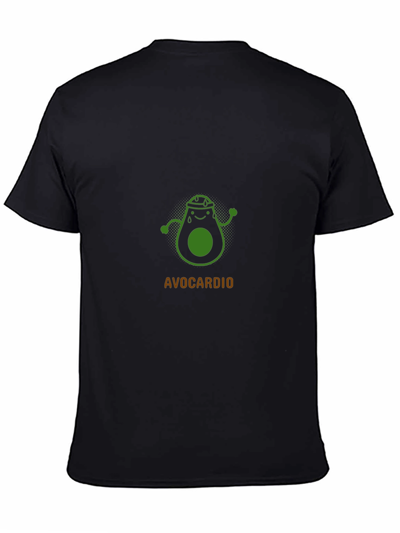 Avocardio Black T-Shirt - Funny Avocado Workout Tee