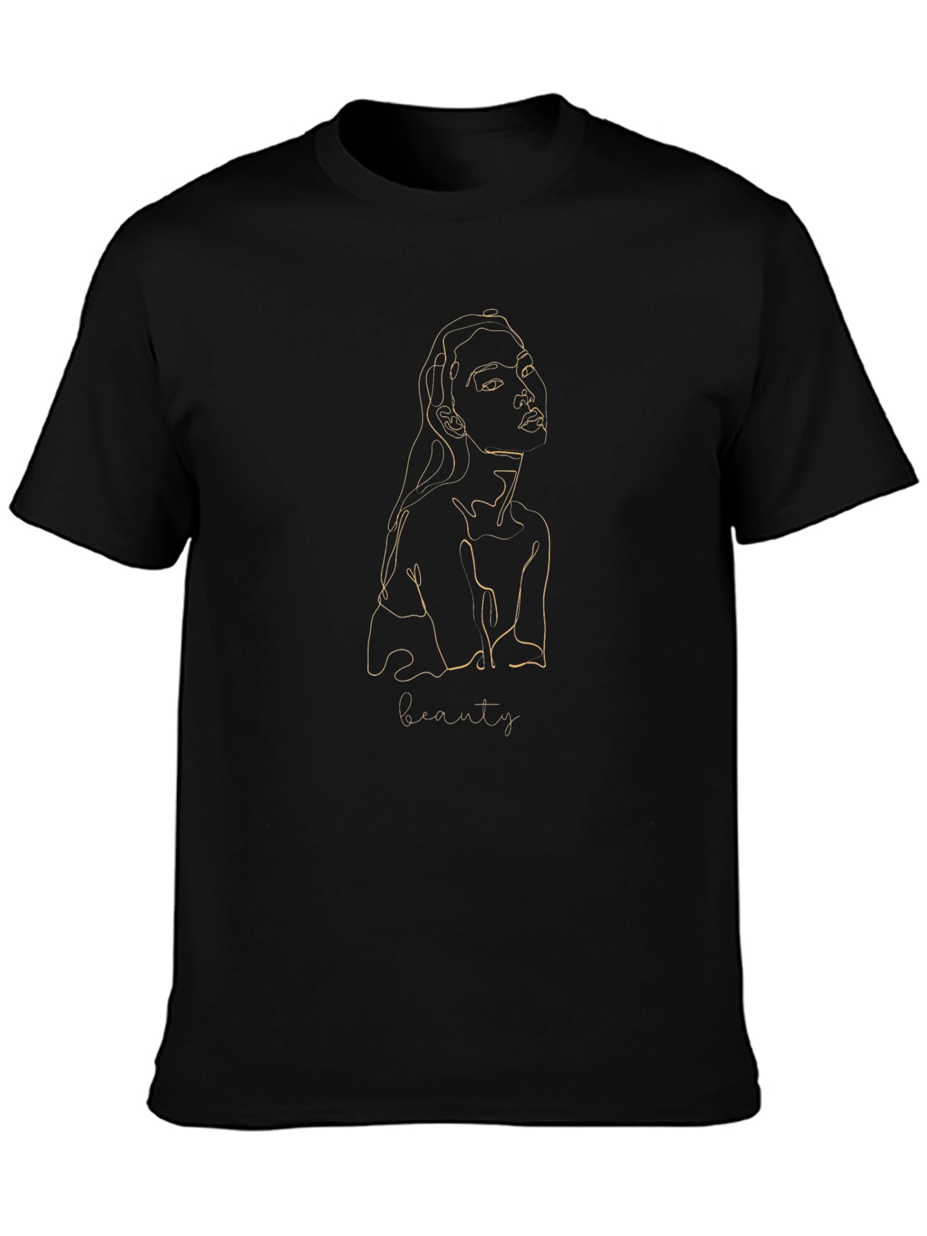 Minimalist Beauty Line Art Graphic T-Shirt - Black