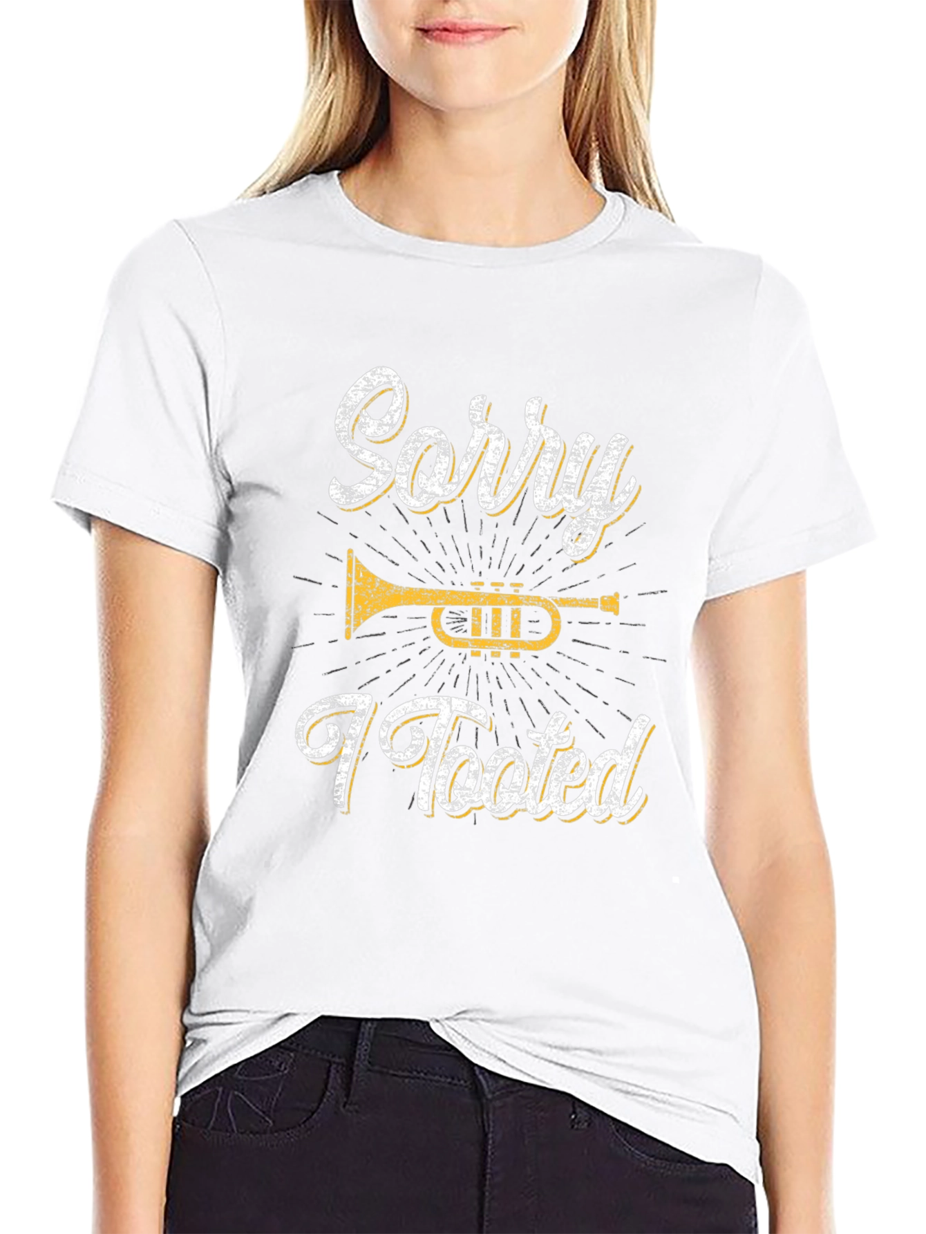 Sorry I Tooted Trumpet Black T-Shirt