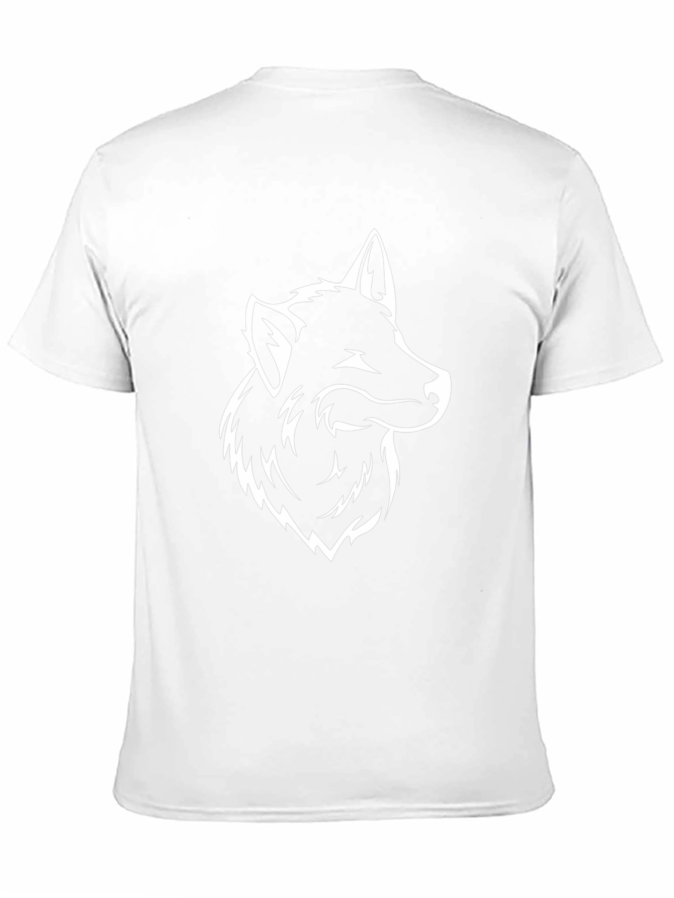 Black T-Shirt with Wolf Head Graphic