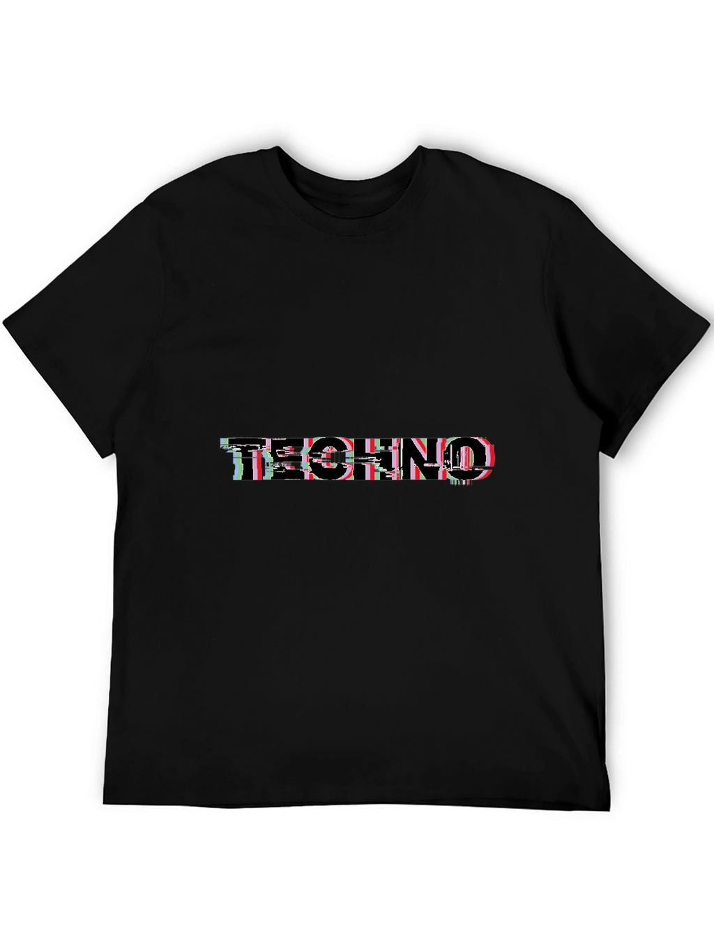 Techno Glitch Black T-Shirt