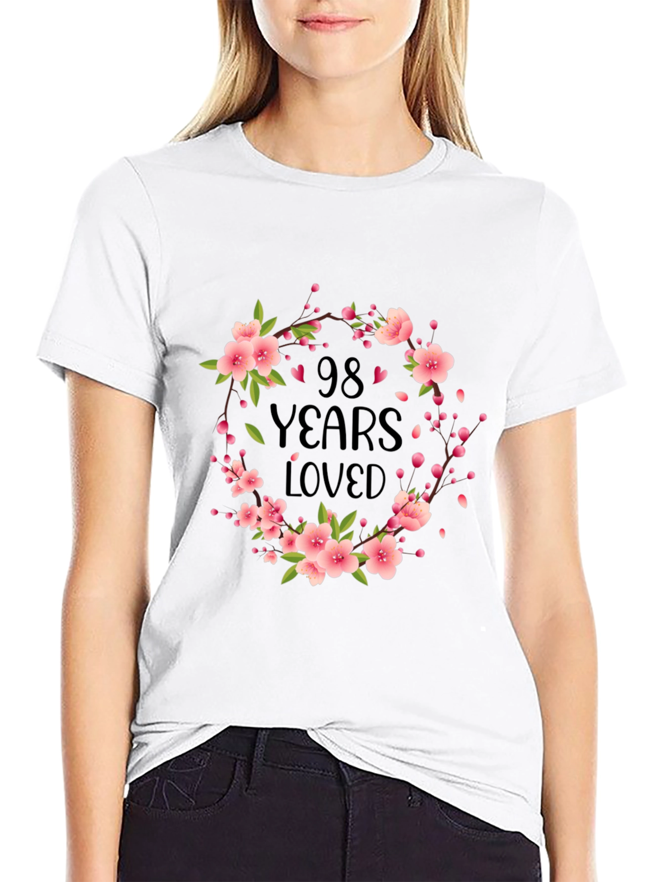 98 Years Loved Floral T-Shirt