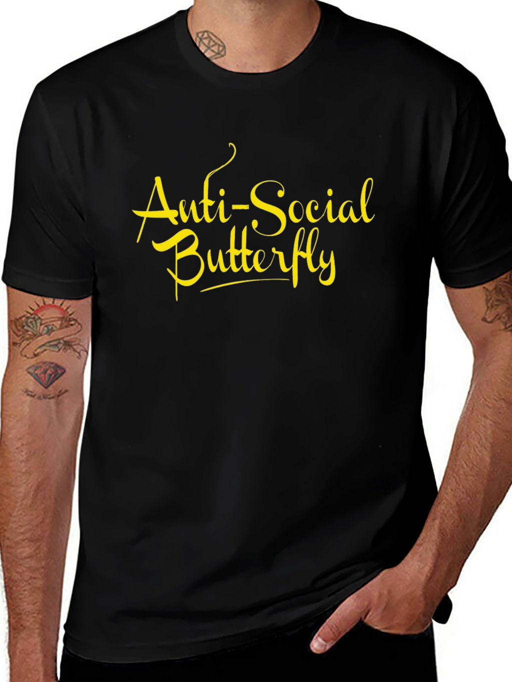 Anti-Social Butterfly Black Graphic Tee