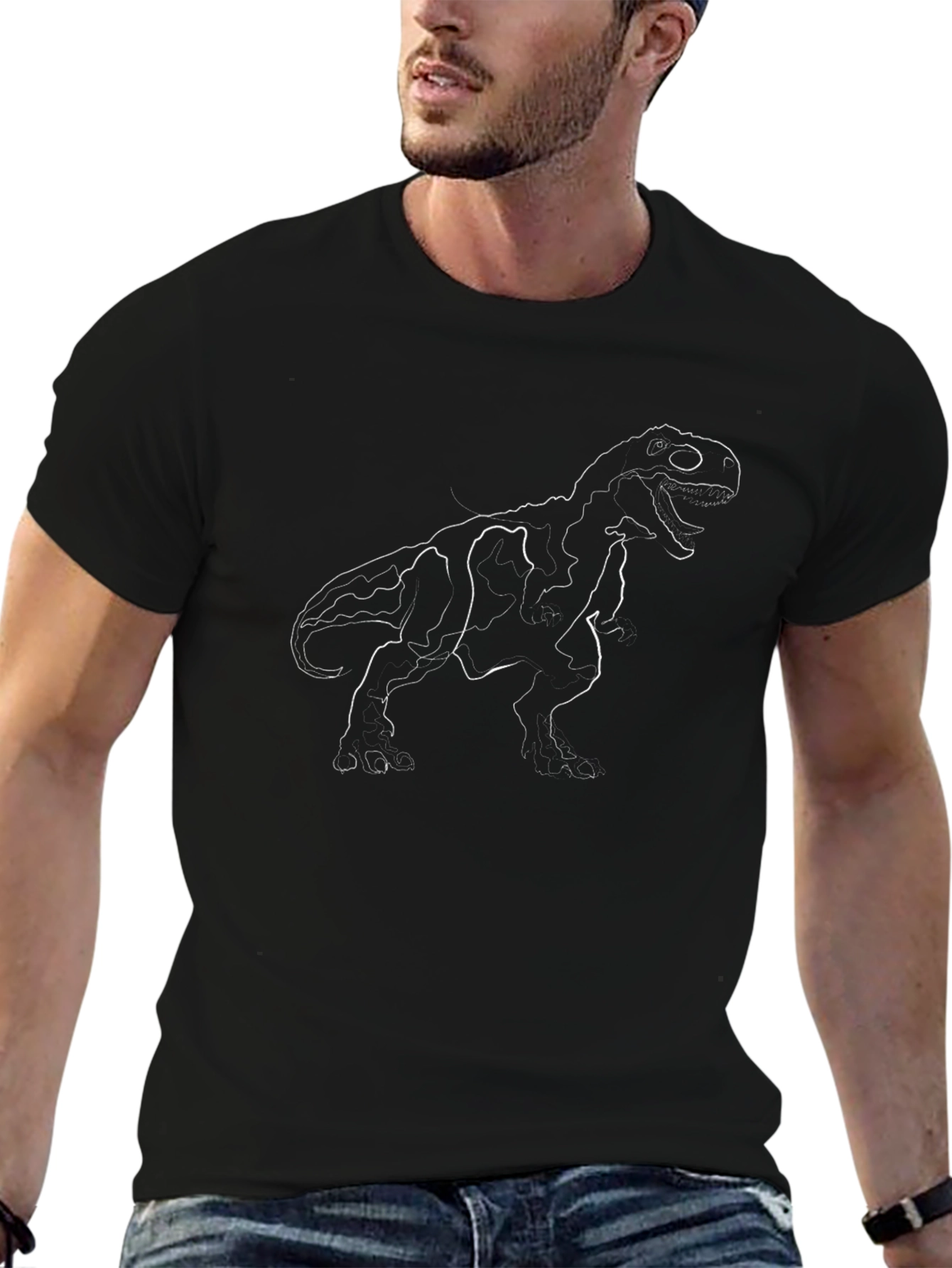 Dino Outline Tee - Black T-Shirt
