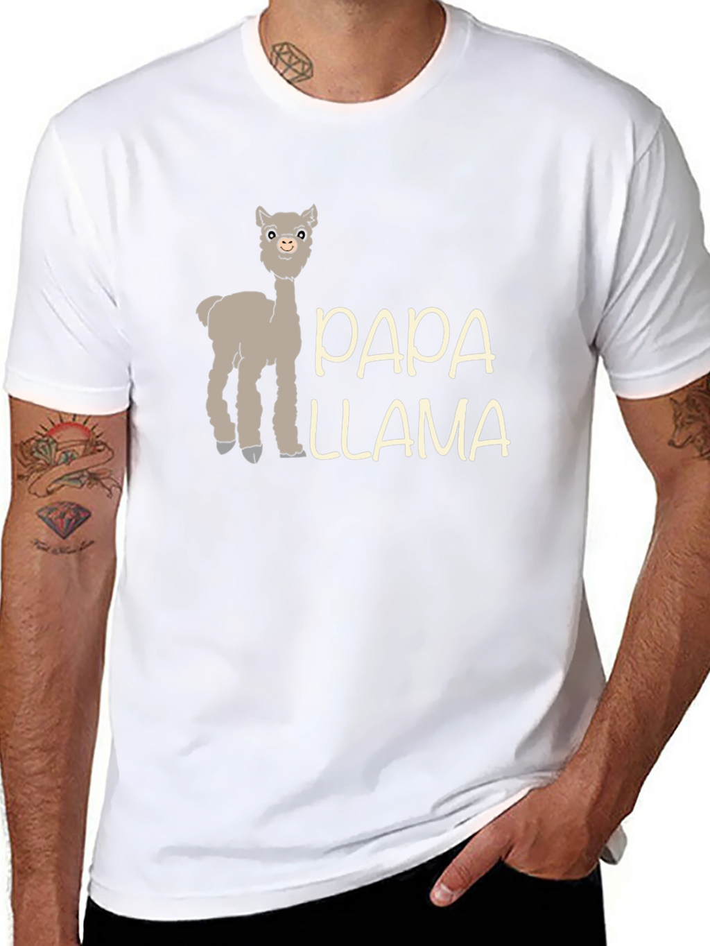 Papa Llama Graphic Tee - Mens Black T-Shirt
