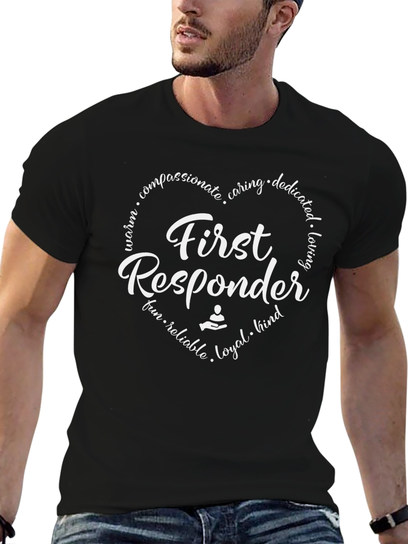 First Responder Heart Graphic T-Shirt