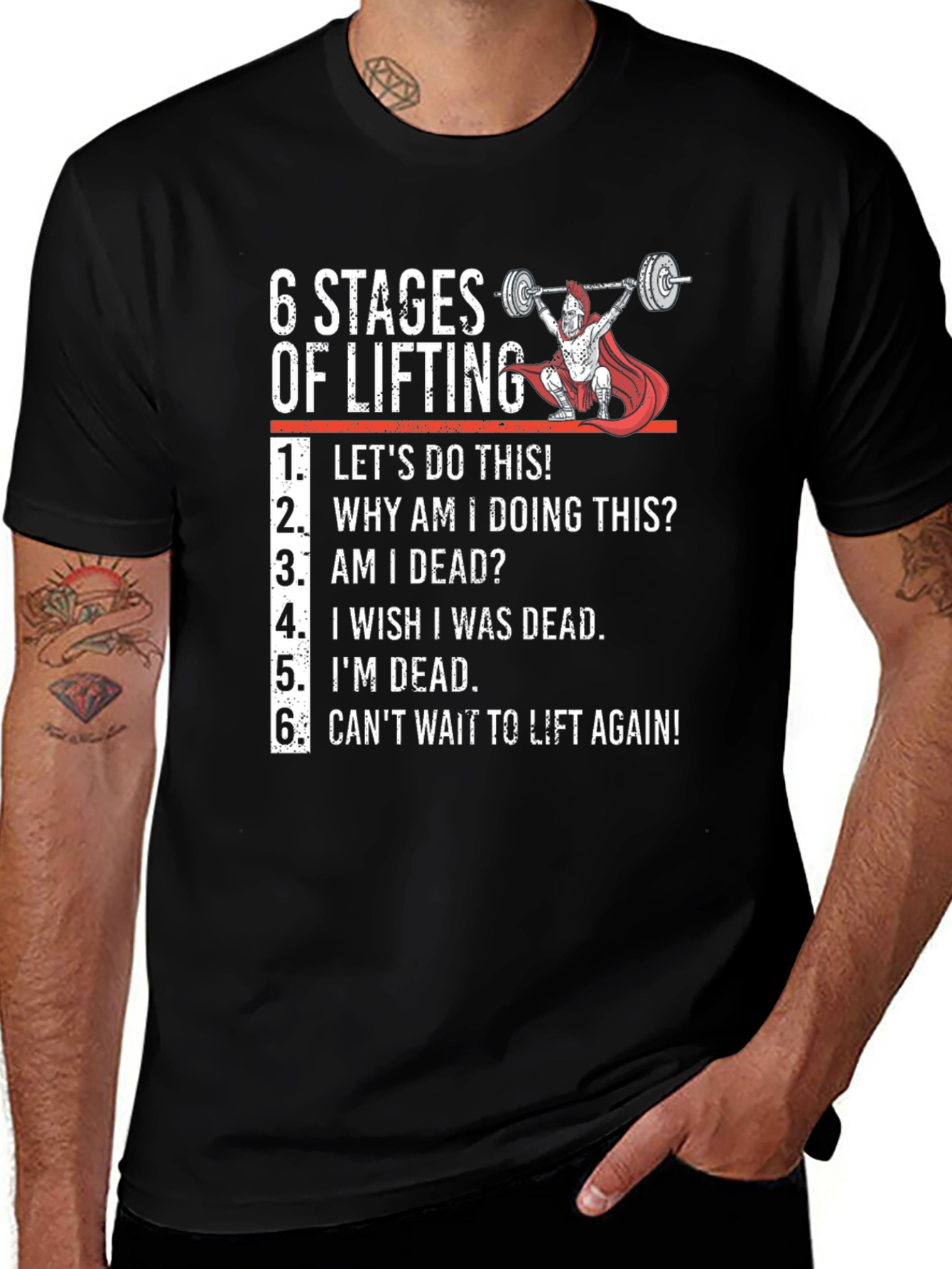 6 Stages of Lifting Graphic Tee