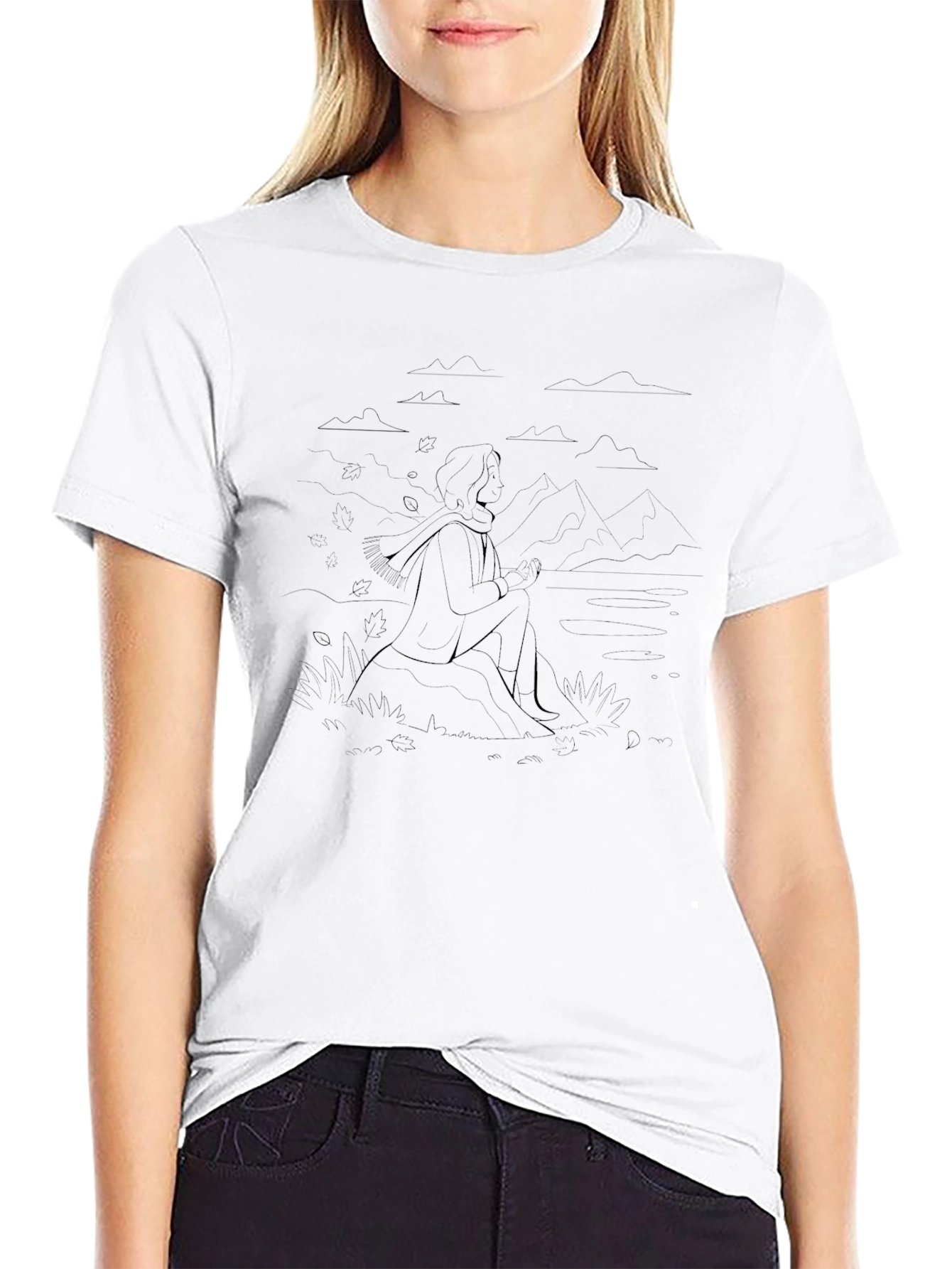 Minimalist Line Art Tee - Contemplative Design