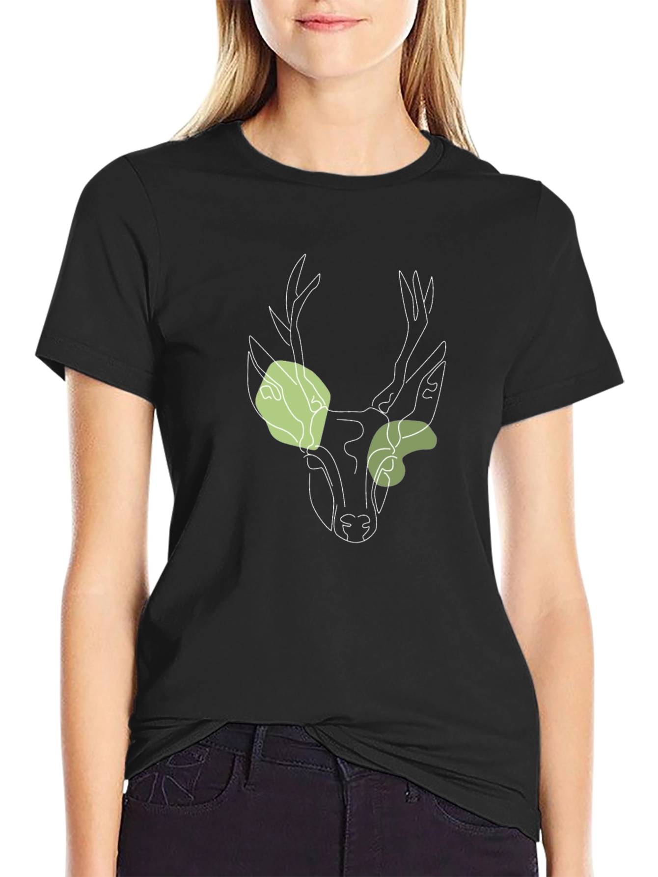 Minimalist Deer Graphic Tee - Modern Unisex Style
