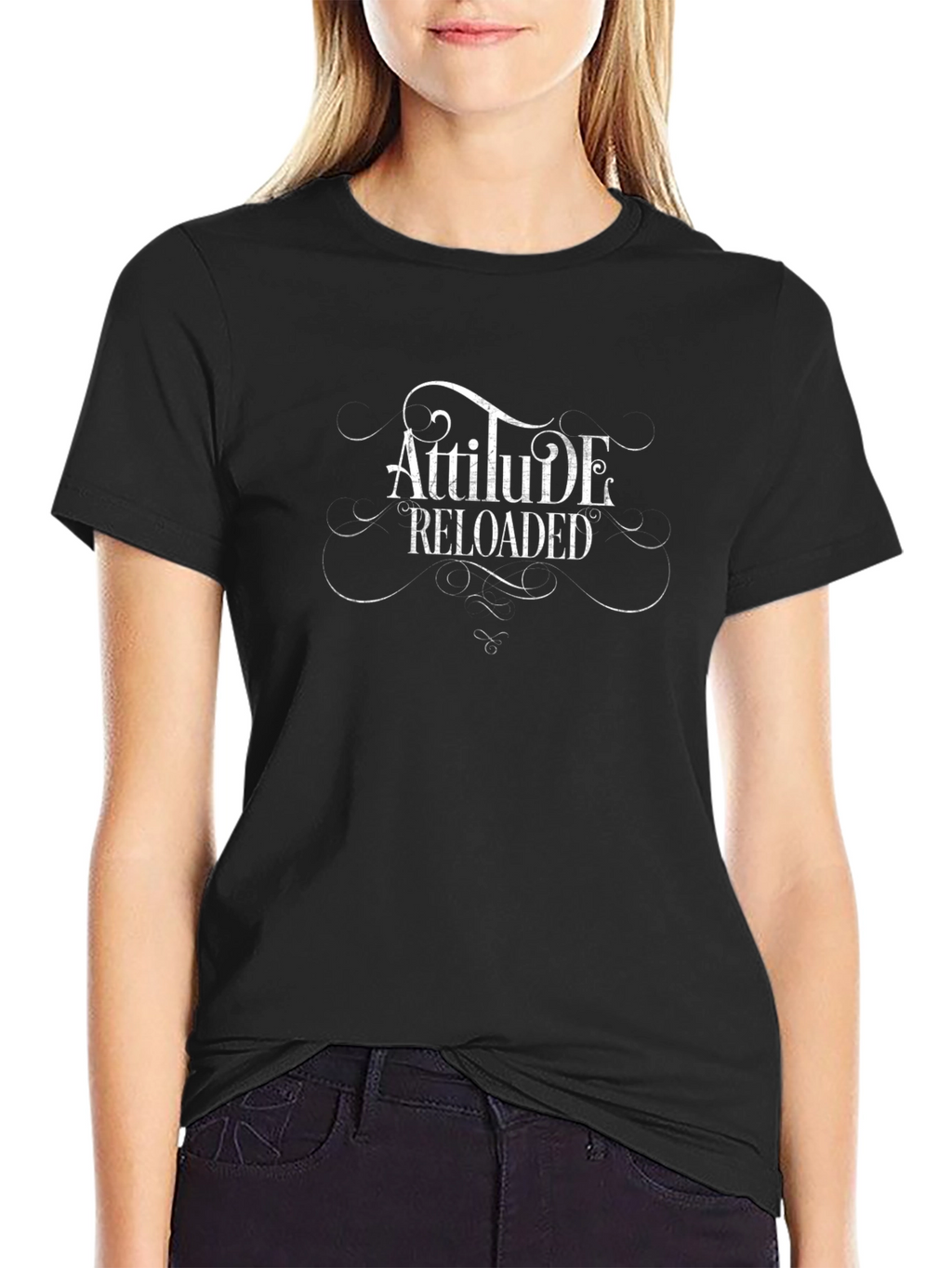 Attitude Reloaded Black Graphic Tee