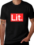 Lit T-Shirt - Bold Red & White Graphic Tee