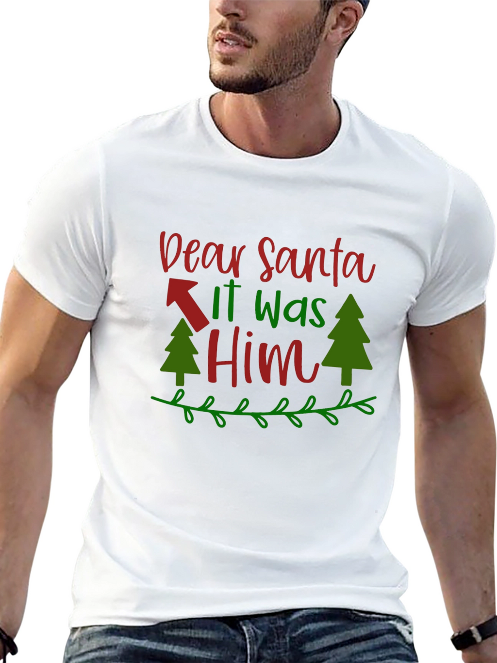 Dear Santa It Was Him T-Shirt - Christmas Tee