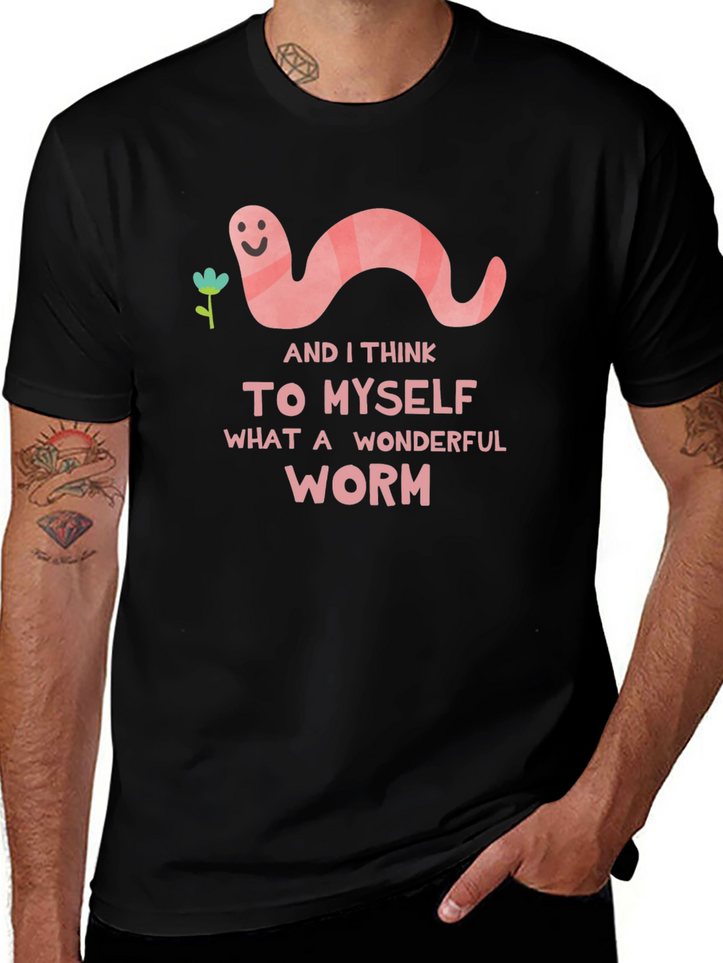 Wonderful Worm Graphic T-Shirt - Black