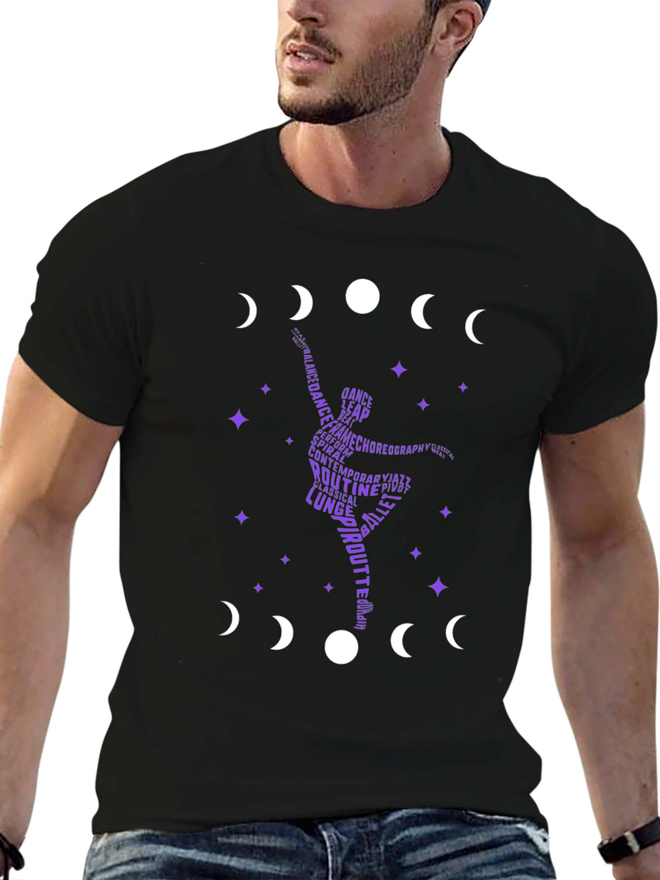 Dance Silhouette T-Shirt - Moon Phase Design