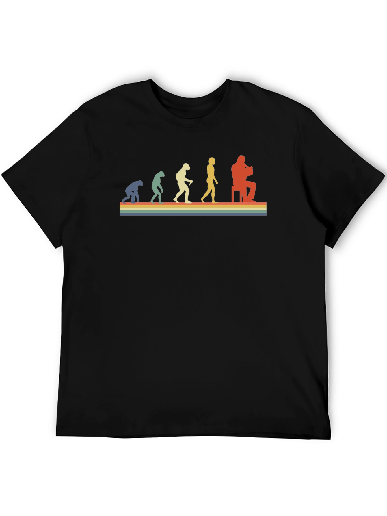 Retro Evolution Musician T-Shirt - Black