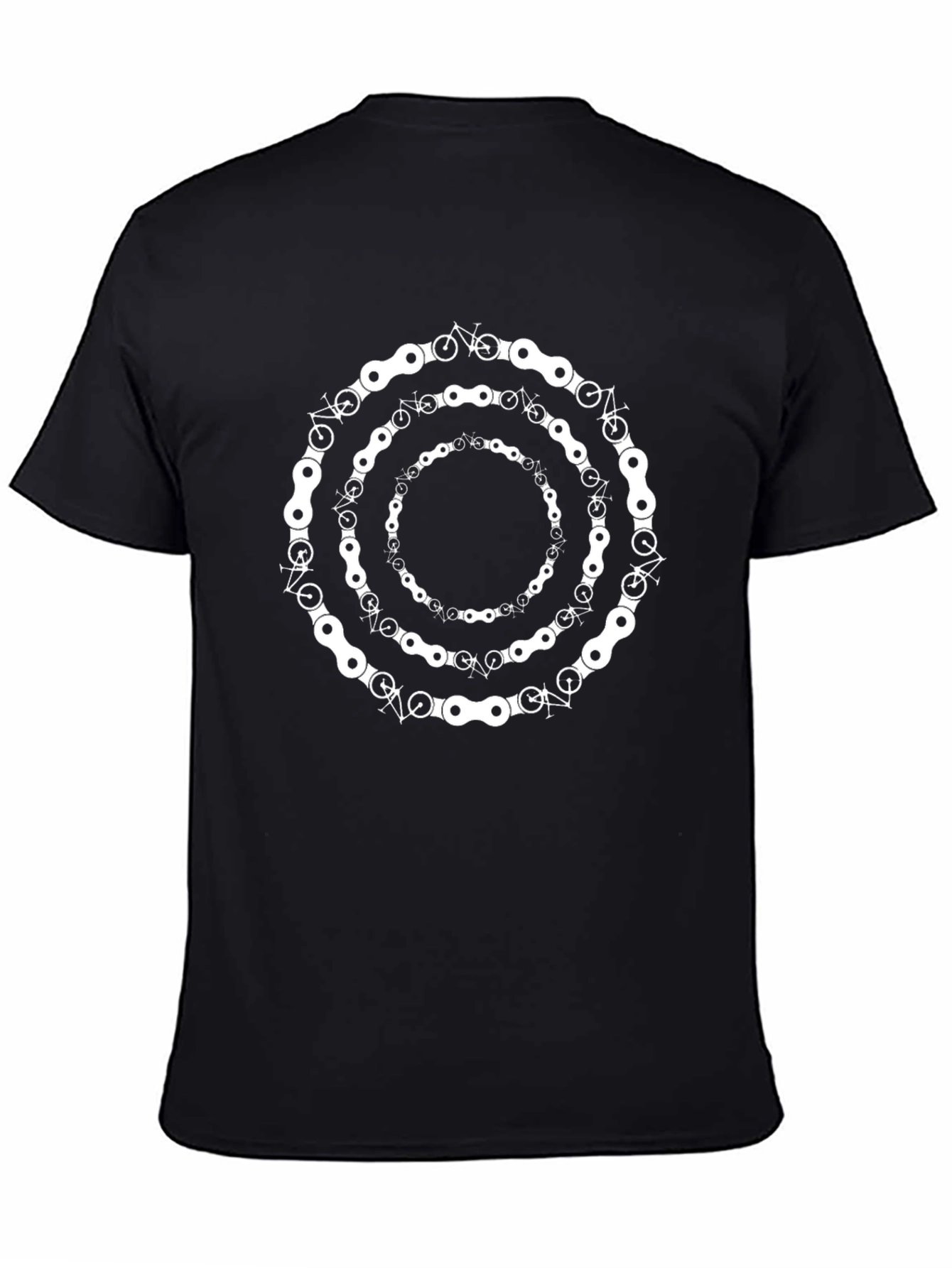 Bike Chain Rings Graphic Tee - Black Cotton T-Shirt