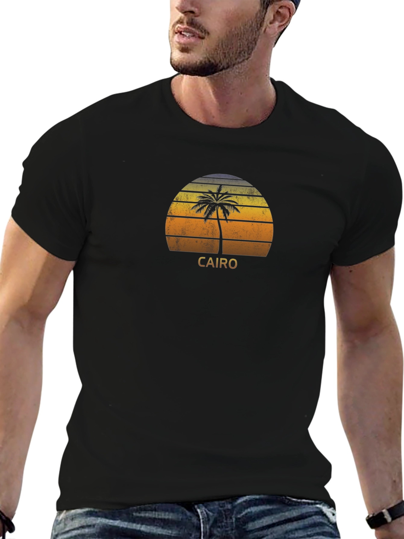 Cairo Sunset Palm Tree Graphic Tee