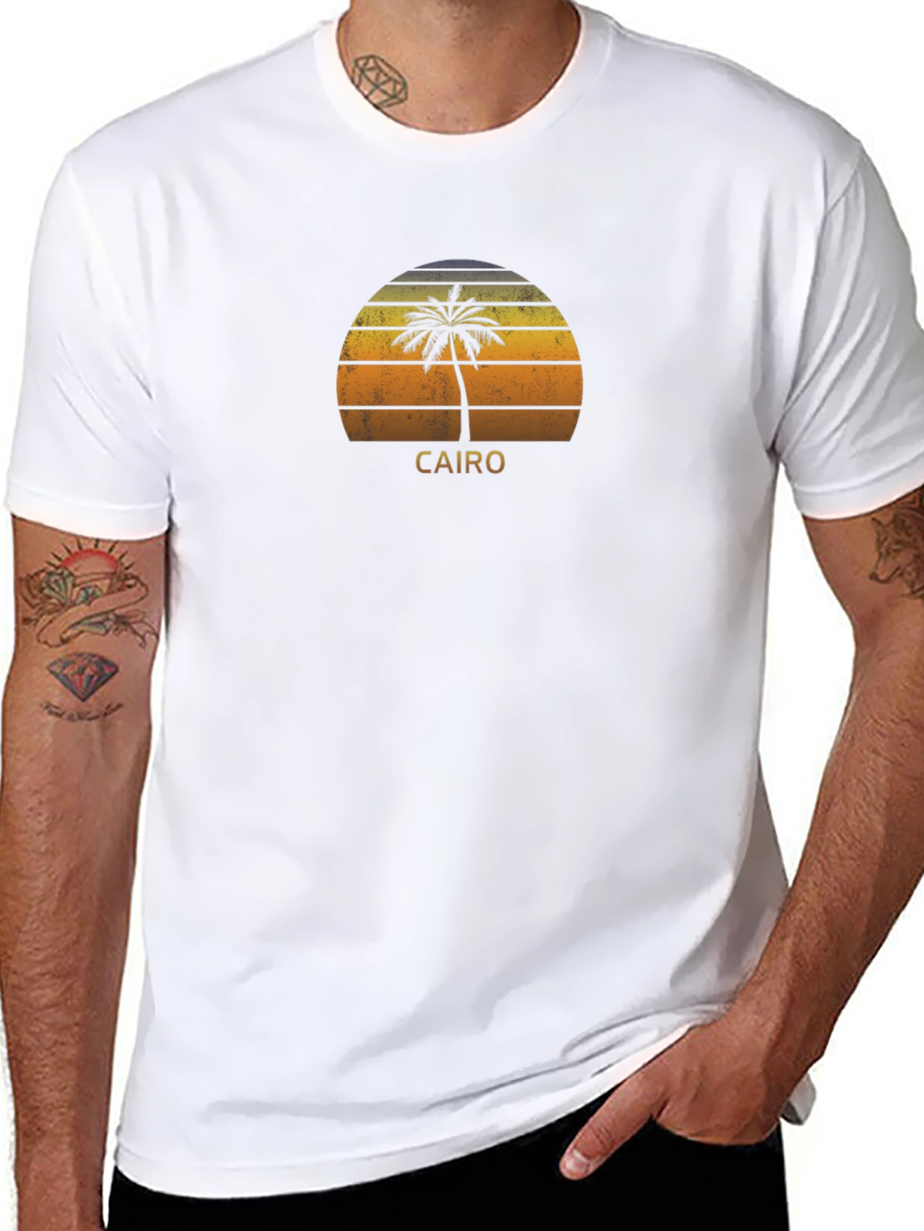 Cairo Sunset Palm Tree Graphic Tee
