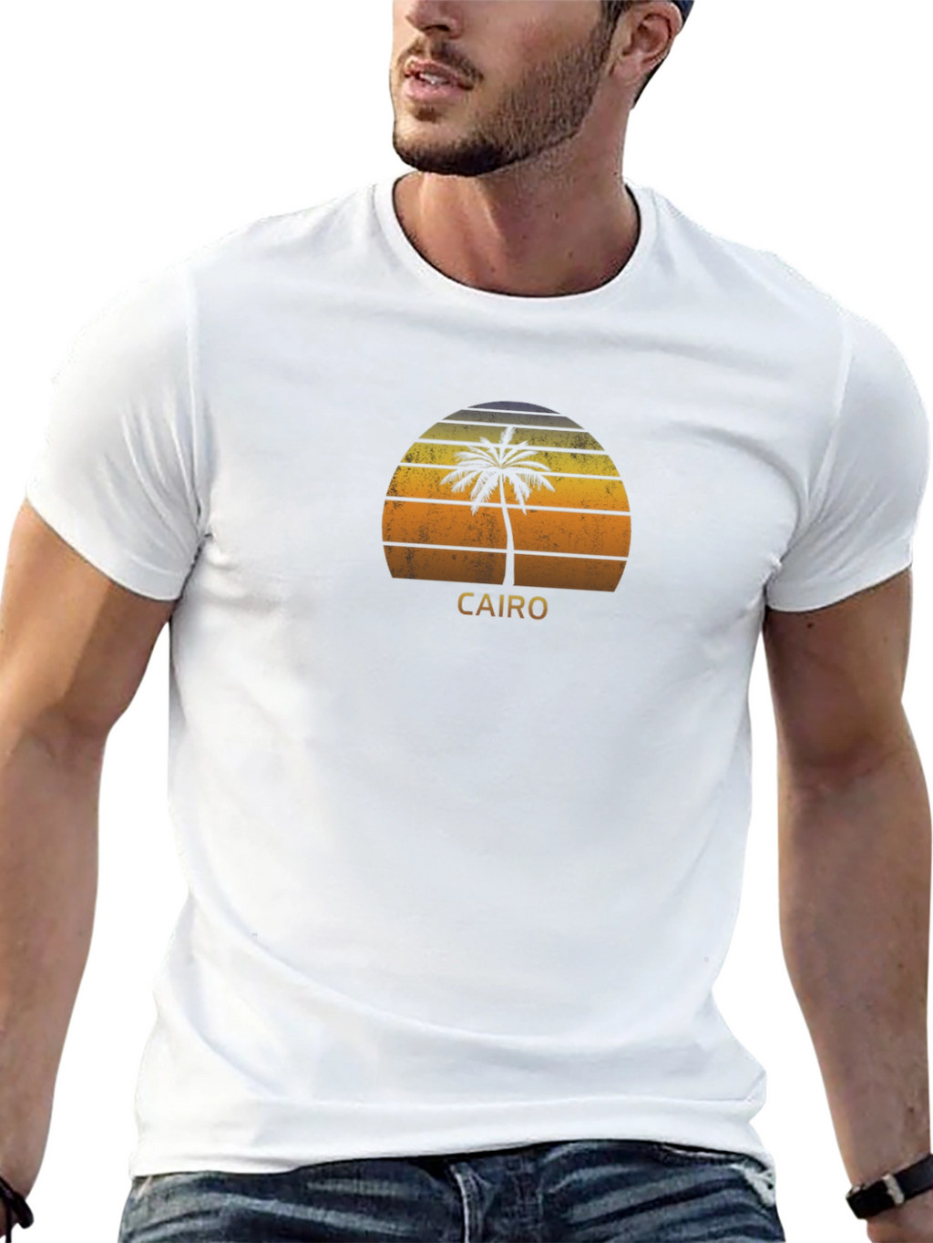 Cairo Sunset Palm Tree Graphic Tee