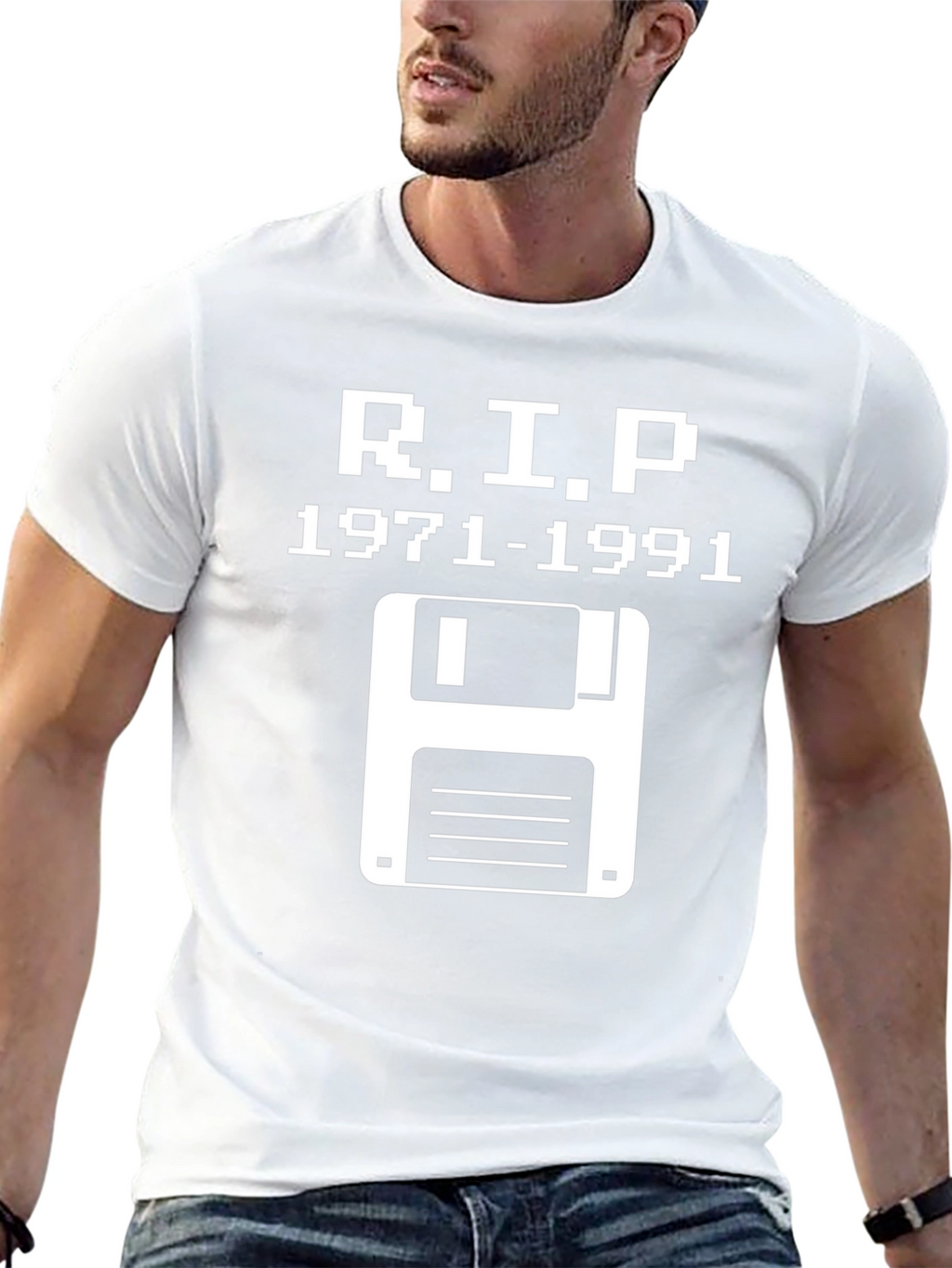RIP Floppy Disk T-Shirt - Retro Tech 1971-1991
