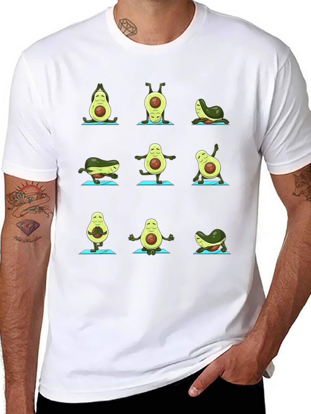 Yoga Avocado T-Shirt - Funny Fruit Graphic Tee