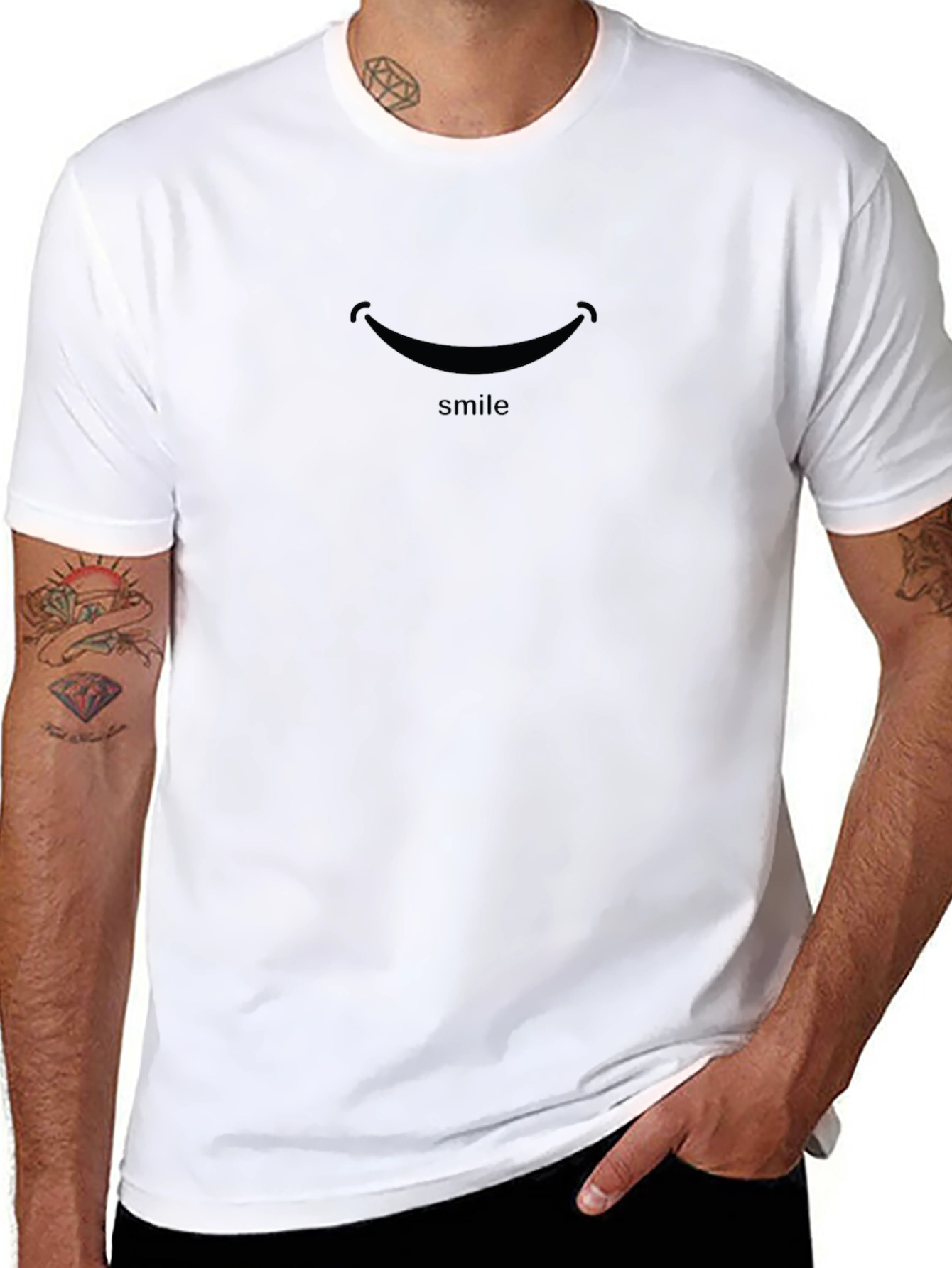 Smile Graphic Black T-Shirt - Comfort & Style