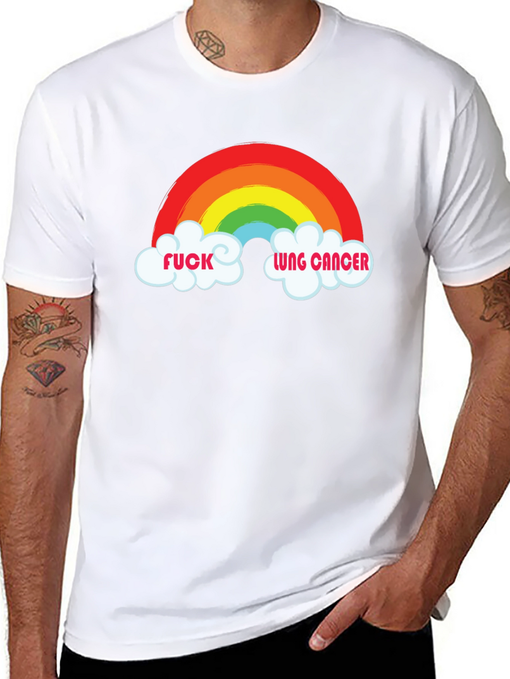 Rainbow F*ck Lung Cancer Graphic Tee