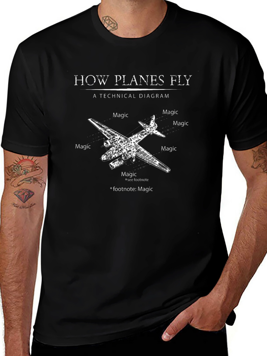 How Planes Fly Magic Diagram T-Shirt