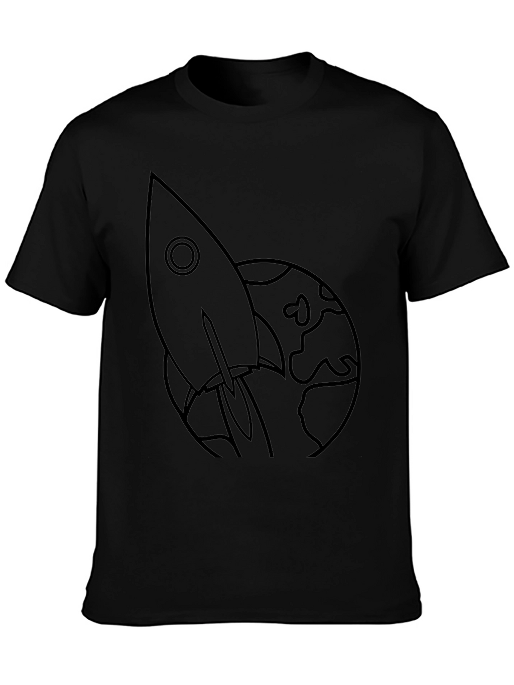 Rocket to the Moon Black Graphic Tee