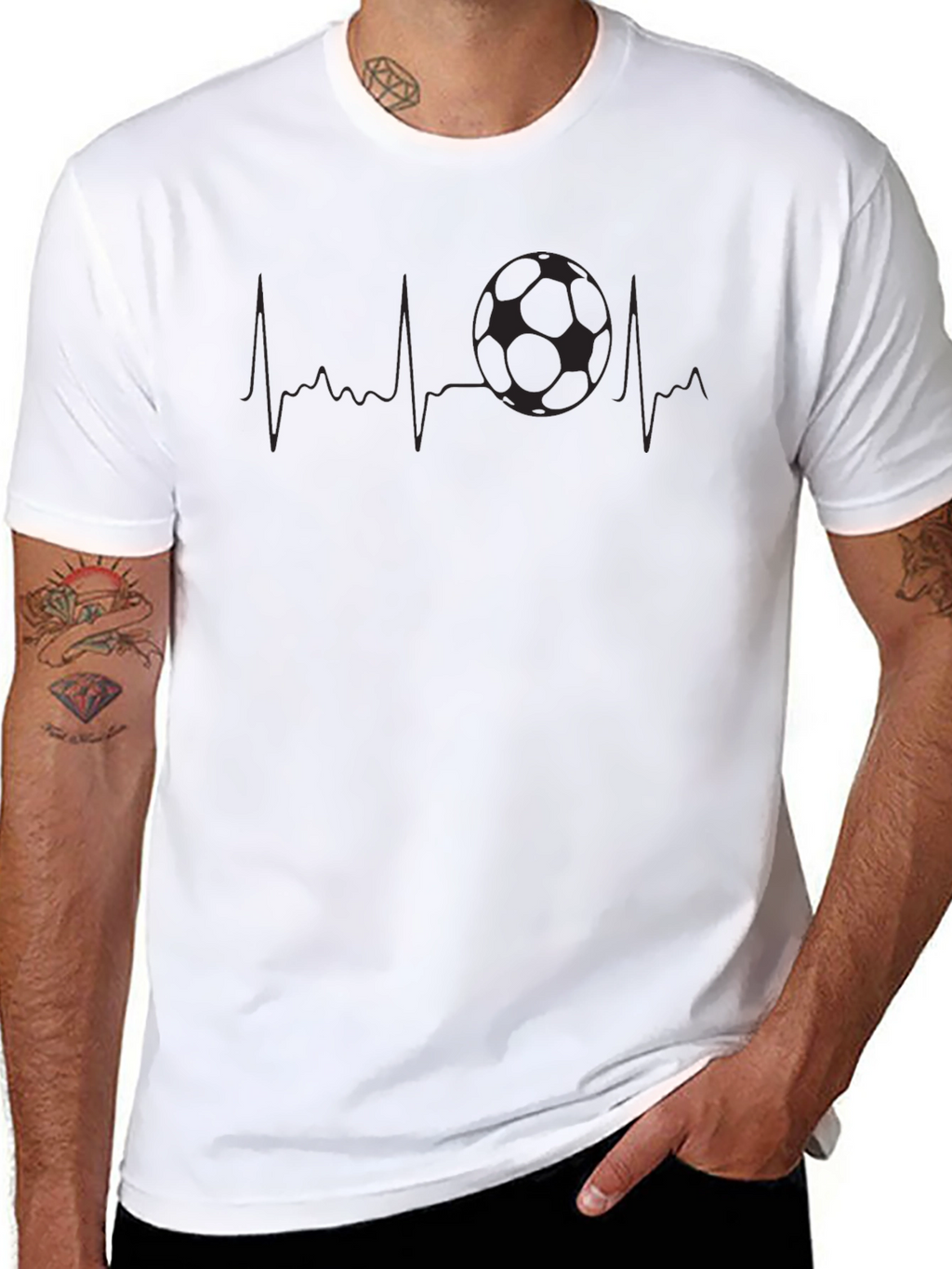 Soccer Heartbeat Graphic T-Shirt - Passionate Fan Apparel