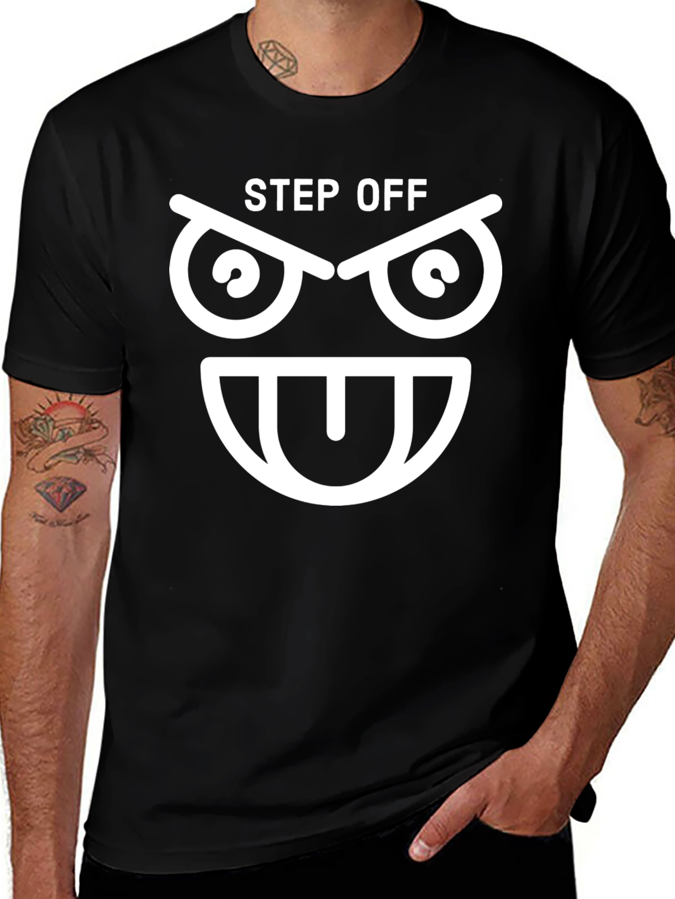 Step Off Graphic Tee - Funny Emoji Shirt