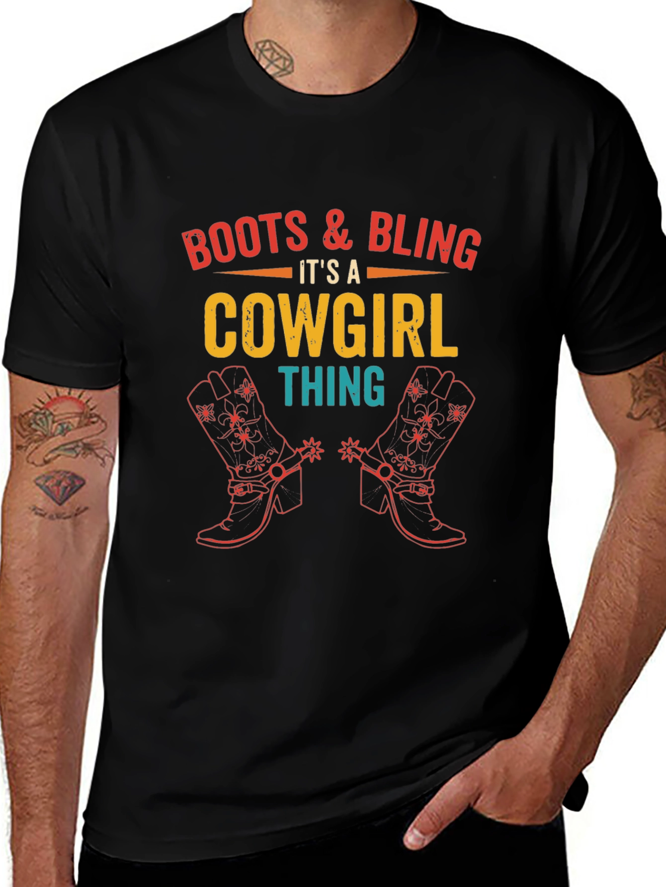 Boots & Bling Cowgirl Graphic Tee