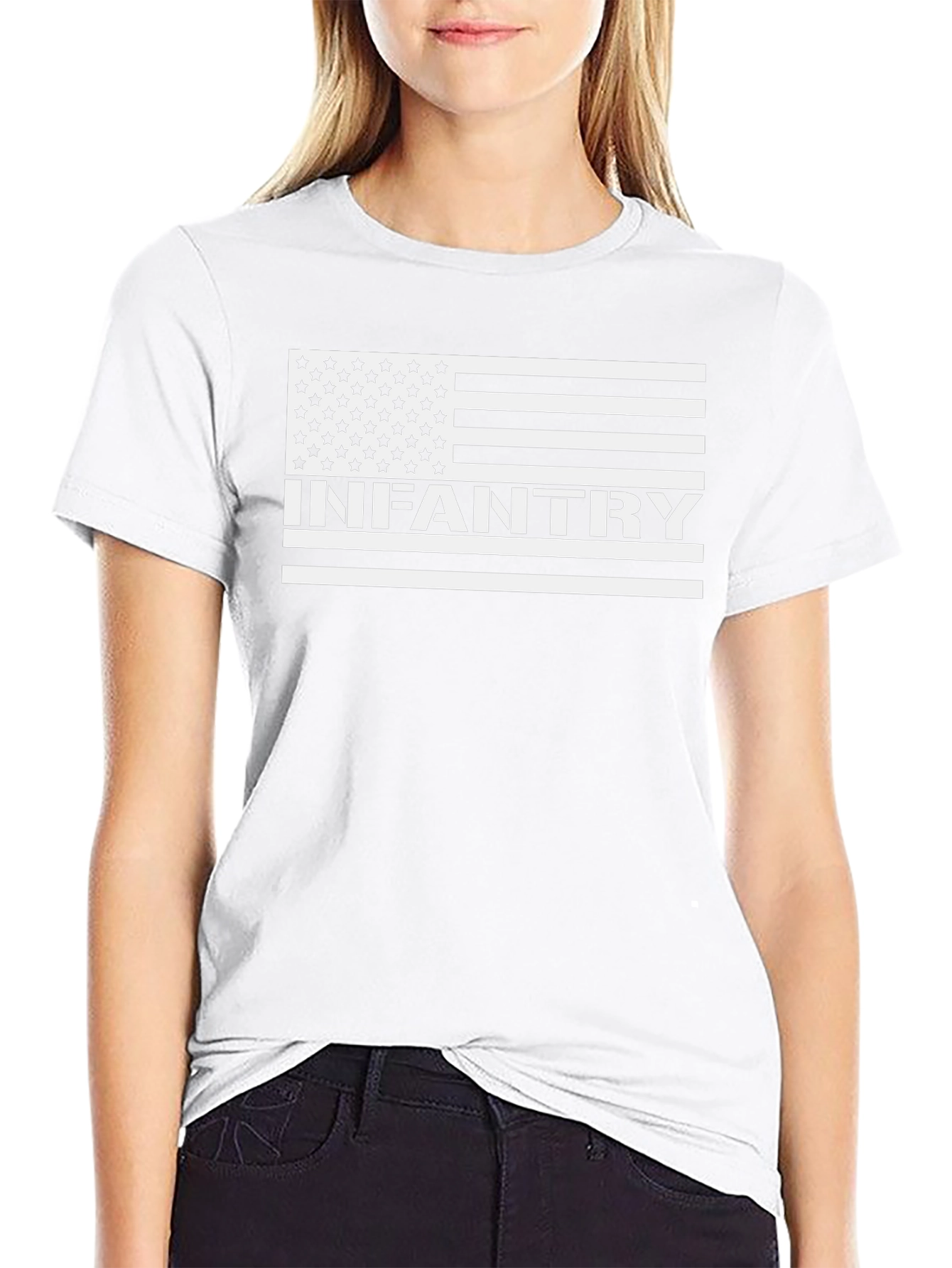 Infantry US Flag Graphic T-Shirt - Black