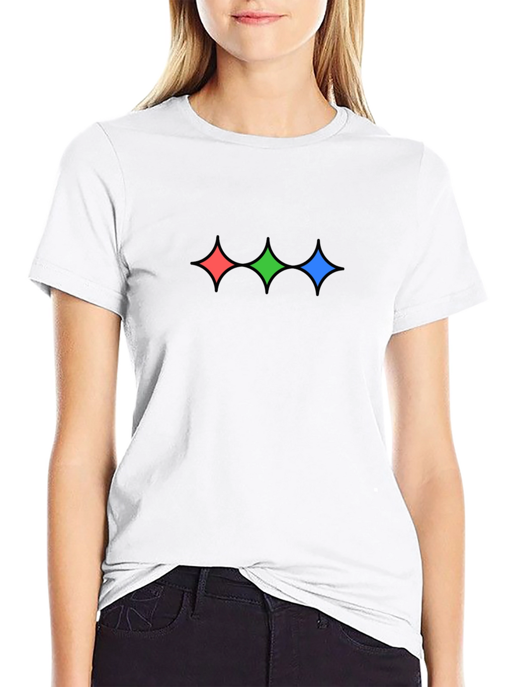 Stylish Black T-Shirt with Geometric Starburst Design