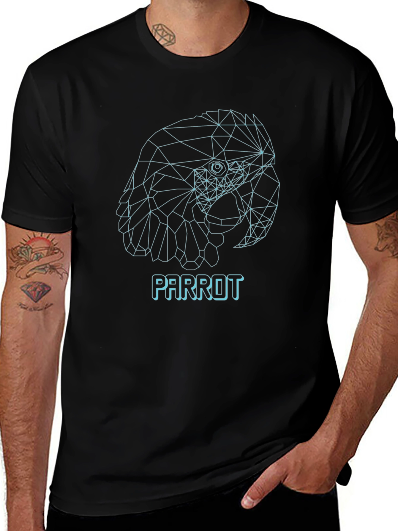 Geometric Parrot T-Shirt - Modern Minimalist Design