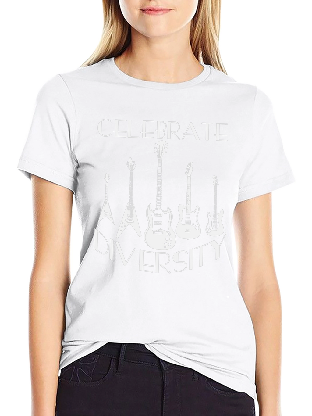 Celebrate Diversity Guitar Graphic Tee - Black