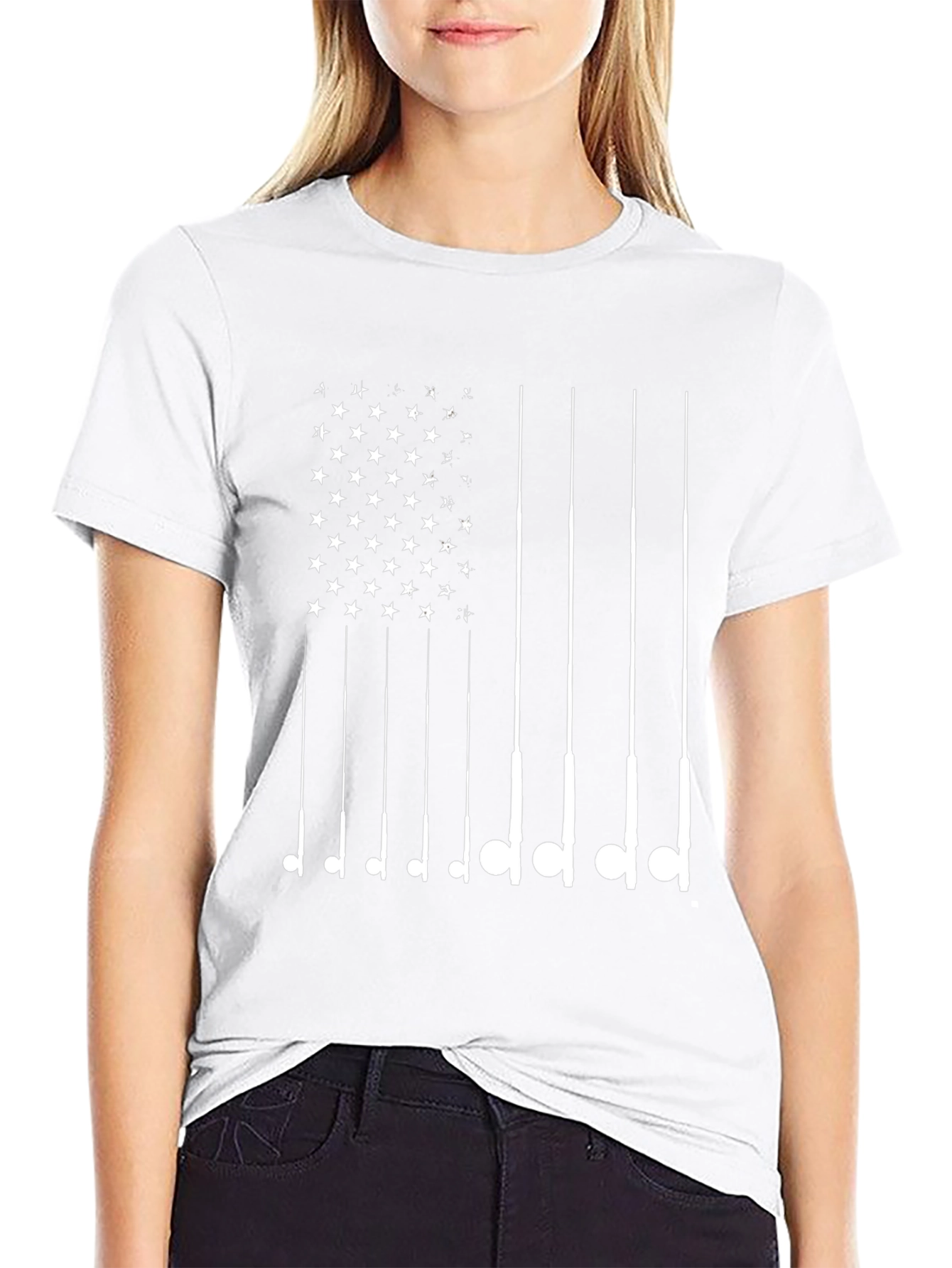 American Flag Fishing Rod T-Shirt
