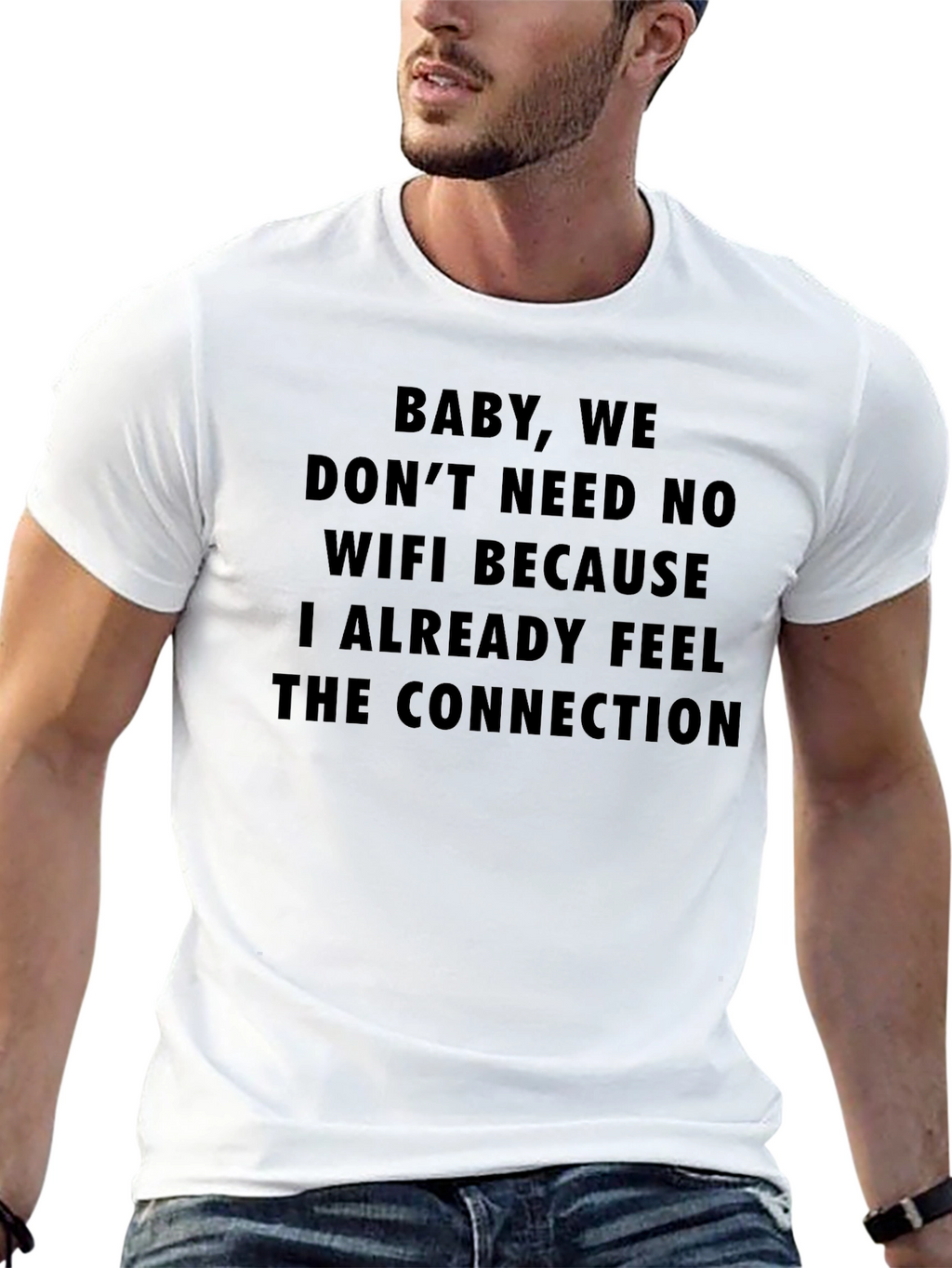Funny Connection T-Shirt - No WiFi Needed!