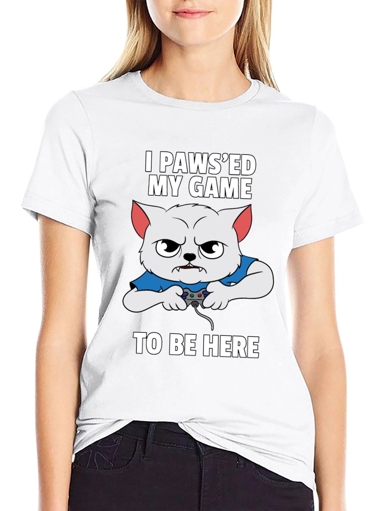 I Pawsed My Game Gamer Cat T-Shirt